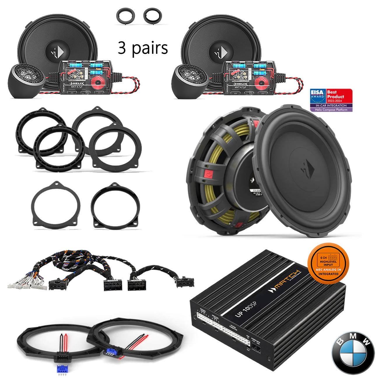 BMW Harman Kardon S0688 G Gen RAM - Speaker & Subwoofer DSP Amplified Package | HELIX Ci3 / Ci5