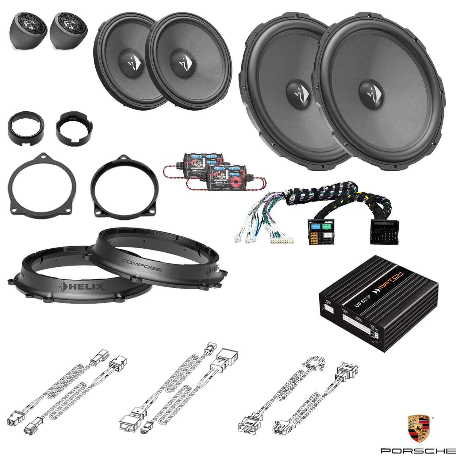 Porsche 911 (992) - Front Speaker DSP Amplified Package | HELIX Ci3