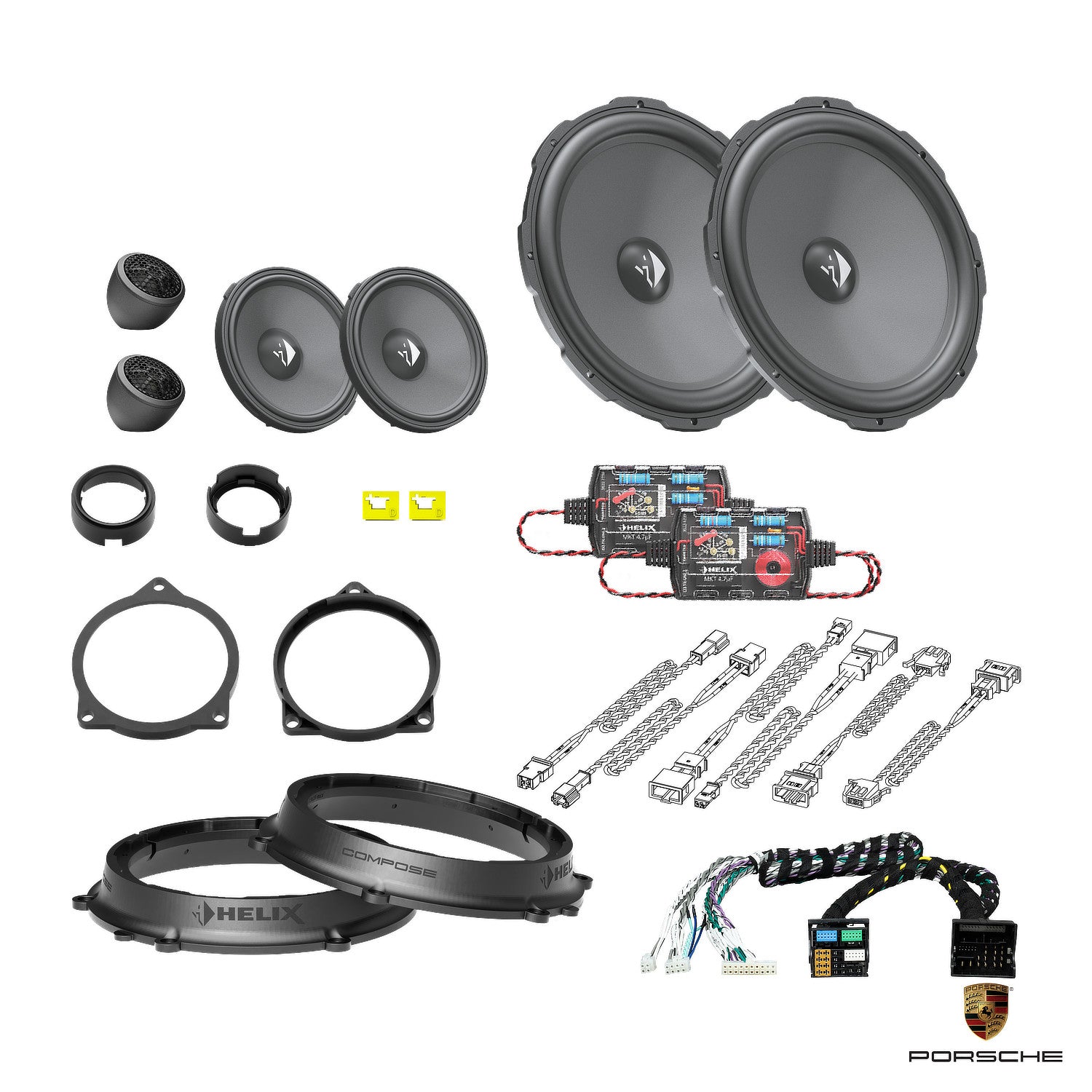 Porsche 911 (992) - Front Speaker DSP Amplified Package | HELIX Ci3