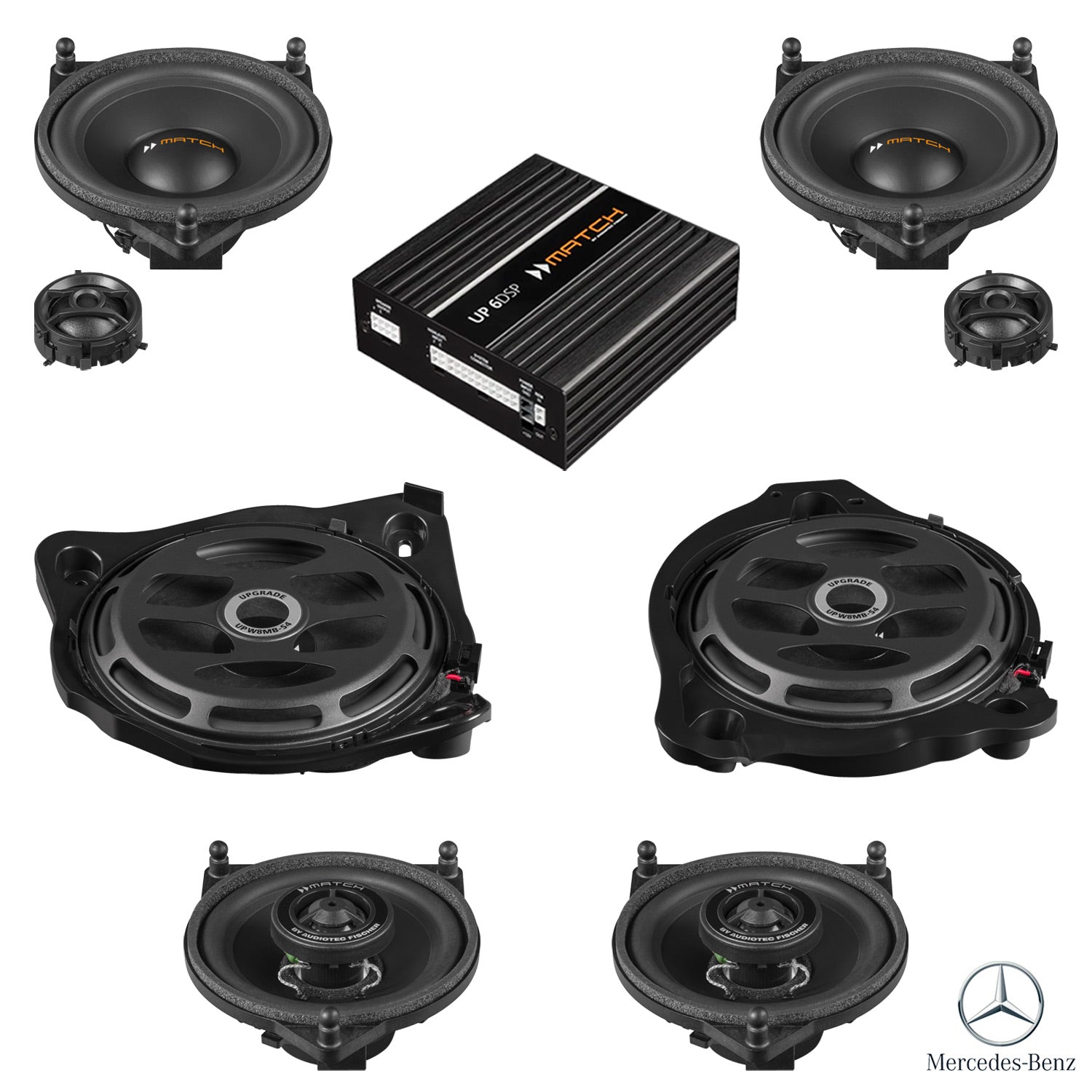 Mercedes C-Class W205 - Speaker & Subwoofer DSP Amplified Package | MATCH UP PnP