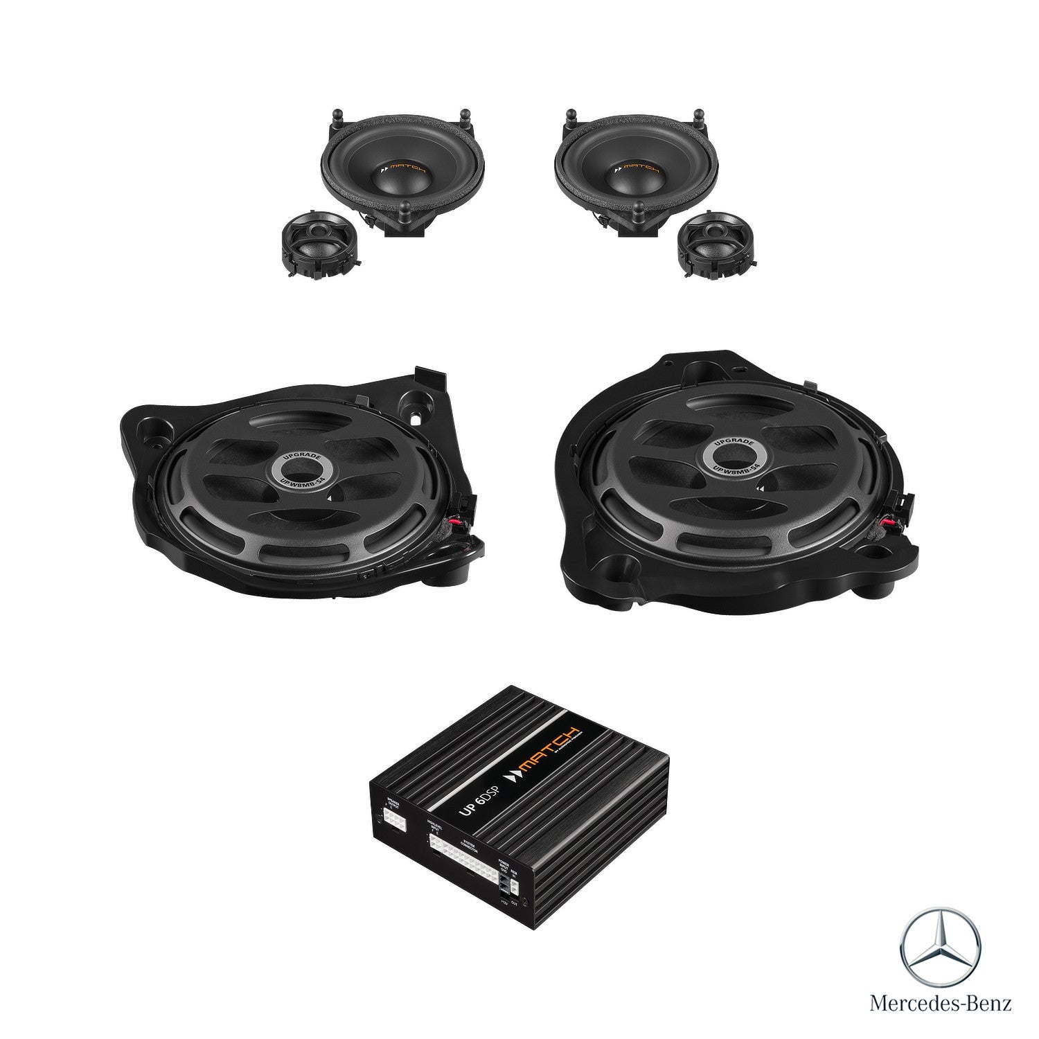 Mercedes C-Class W205 - Front Speaker & Subwoofer DSP Amplified Package | MATCH UP PnP