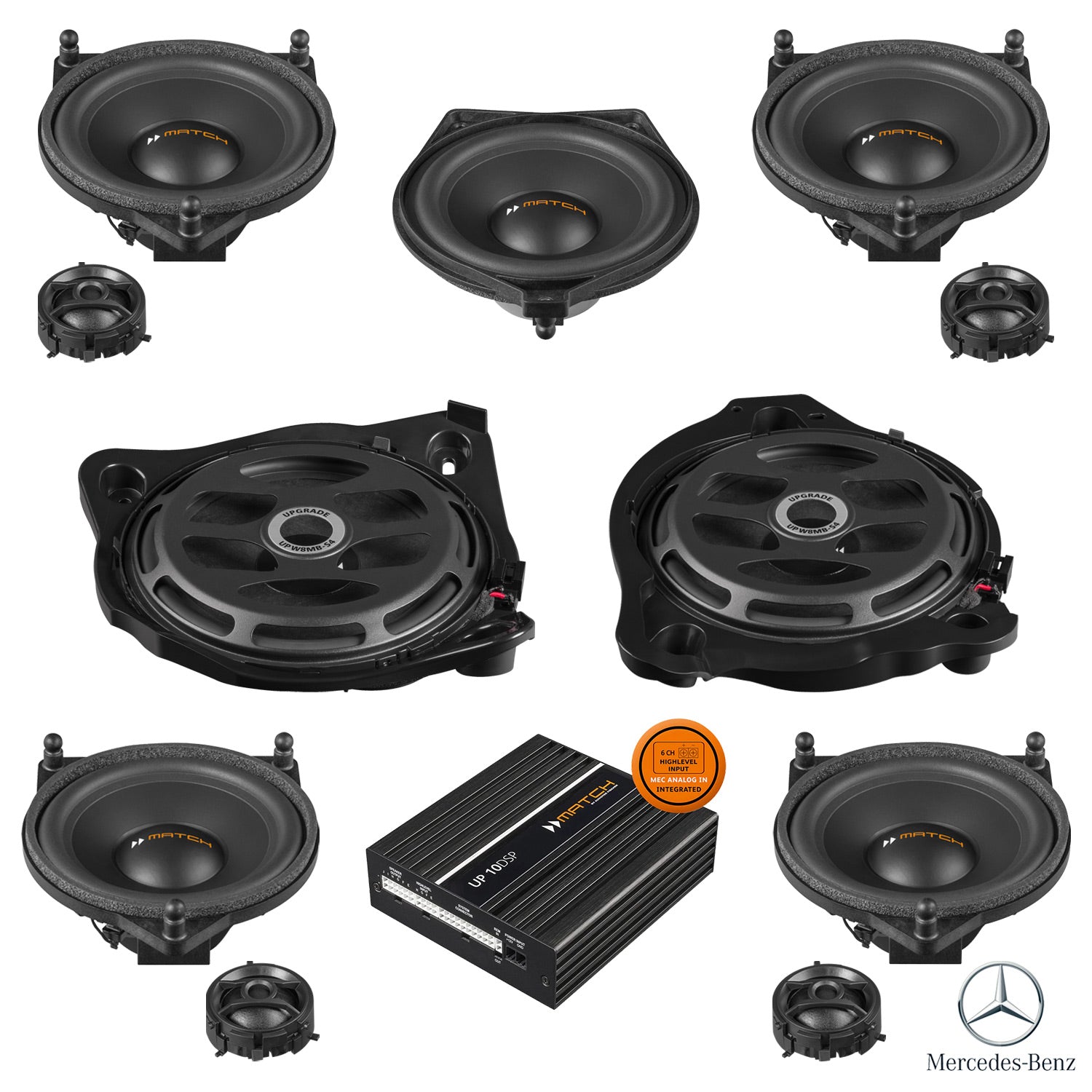 Mercedes C-Class W205 Burmester - Speaker & Subwoofer DSP Amplified Package | MATCH UP PnP