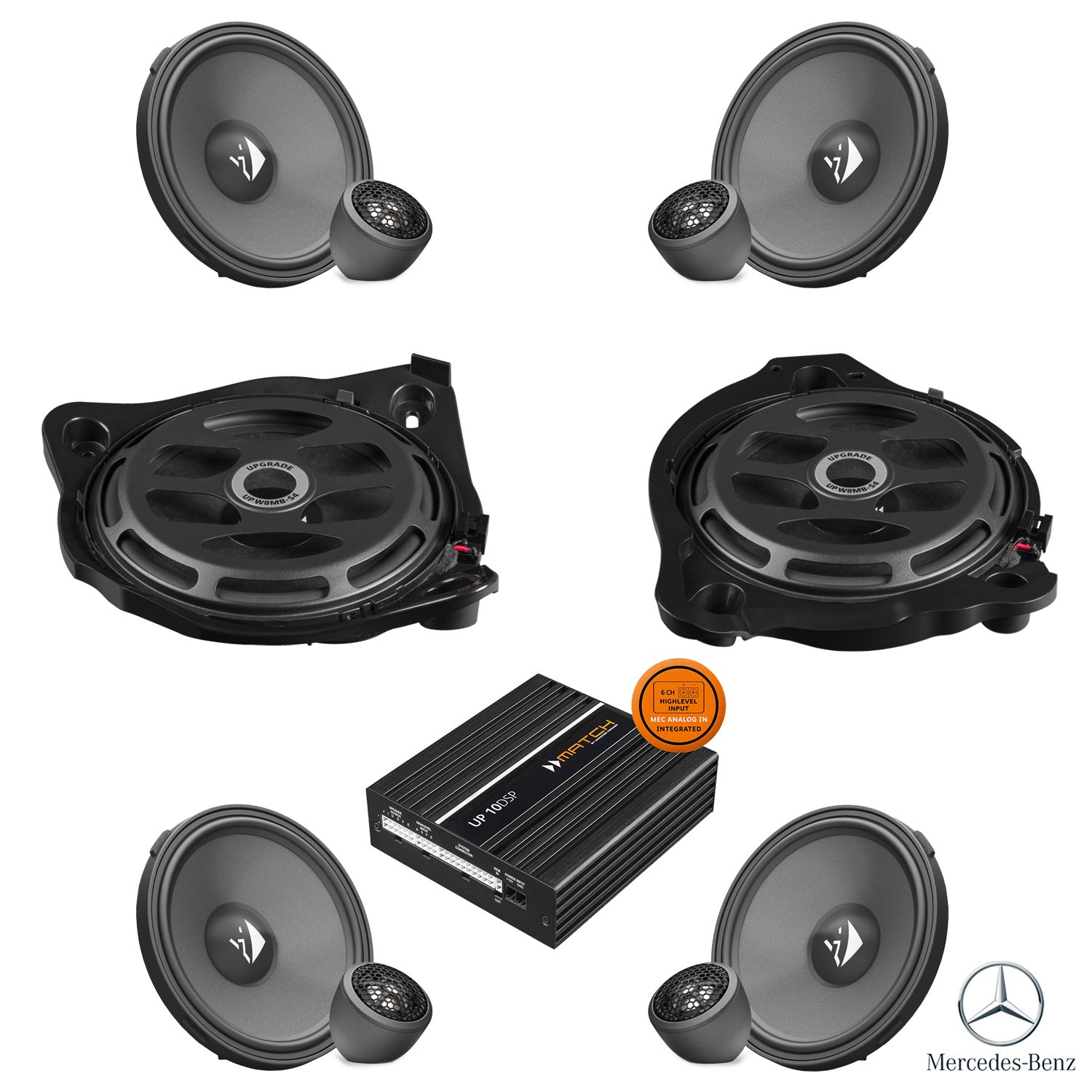 Mercedes C-Class W205 Burmester - Speaker & Subwoofer DSP Amplified Package | HELIX Ci3