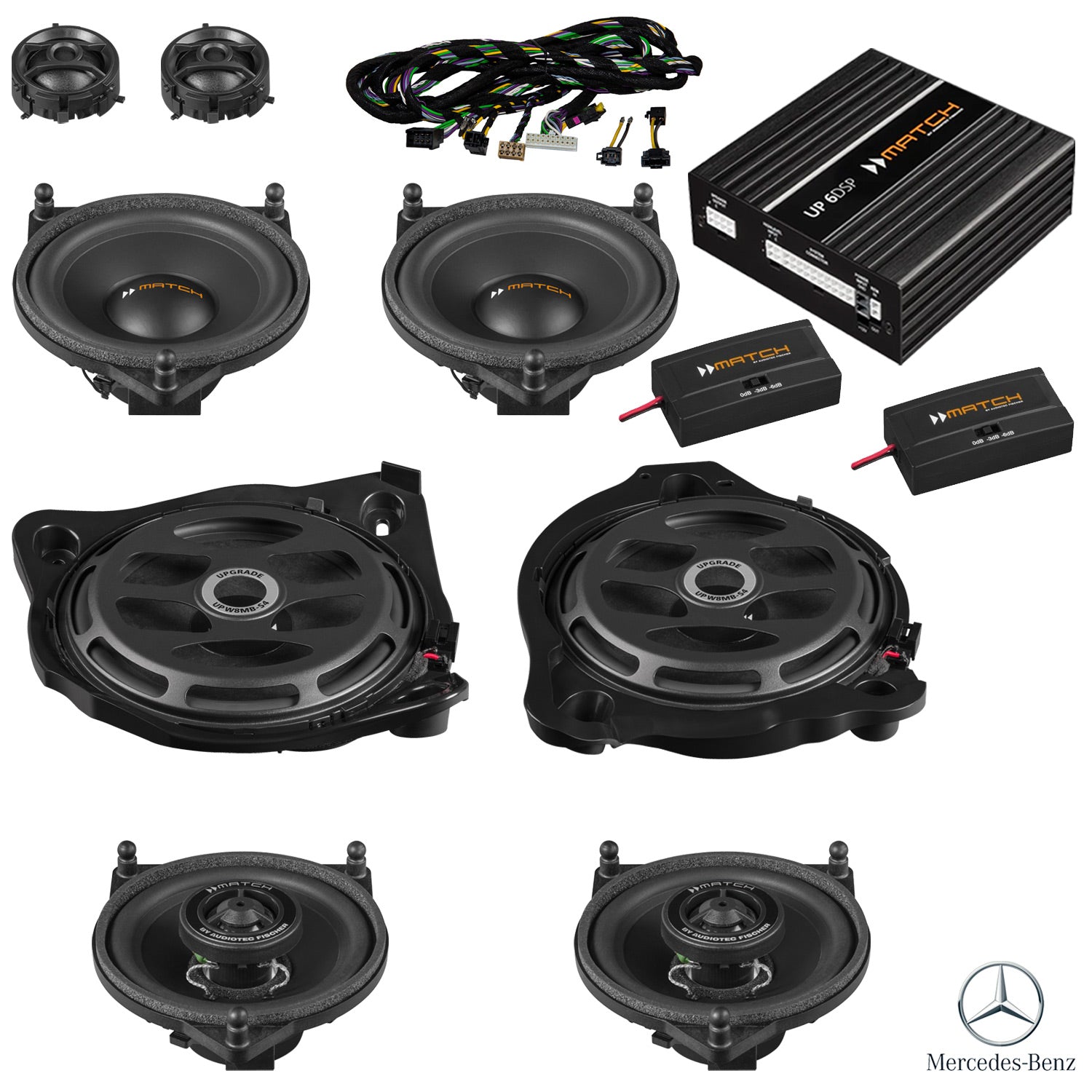 Mercedes E-Class W213 - Speaker & Subwoofer DSP Amplified Package | MATCH UP PnP