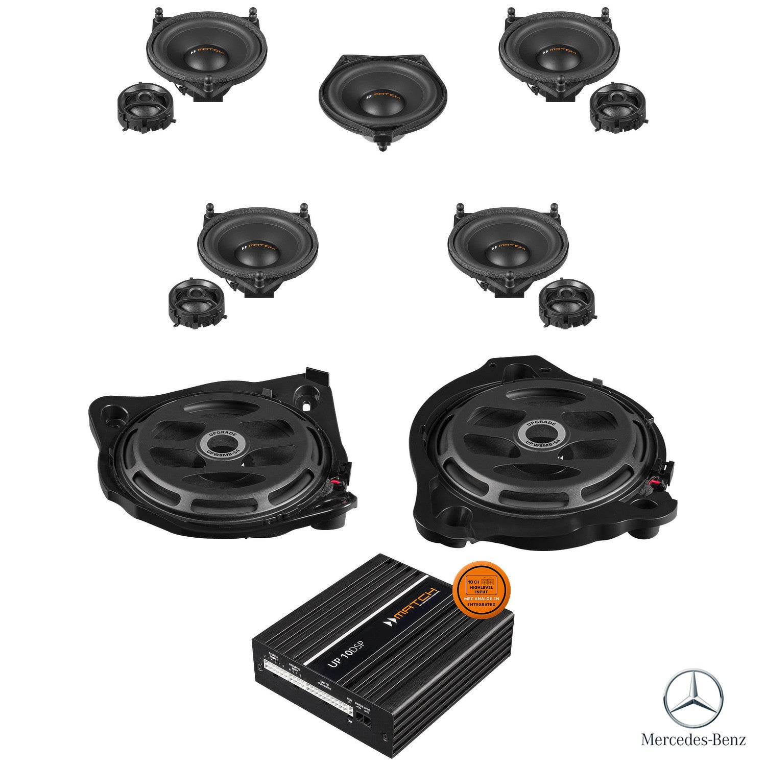 Mercedes E-Class W213 Burmester - Speaker & Subwoofer DSP Amplified Package | MATCH UP PnP