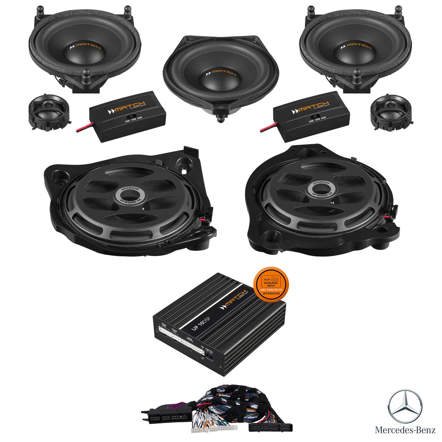 Mercedes GLC X253 Burmester - Front Speaker & Subwoofer DSP Amplified Package | MATCH UP PnP
