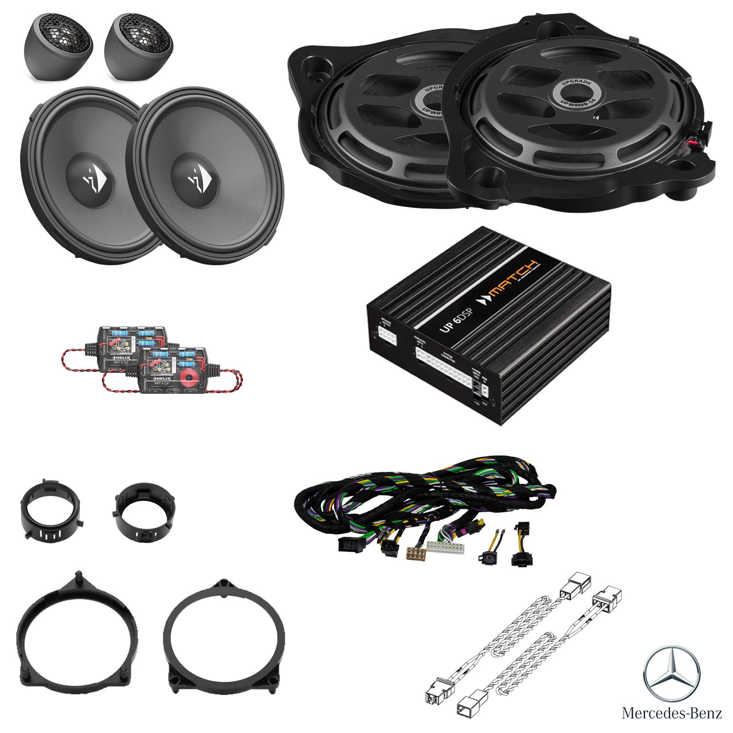 Mercedes GLC X253 - Front Speaker & Subwoofer DSP Amplified Package | HELIX Ci3