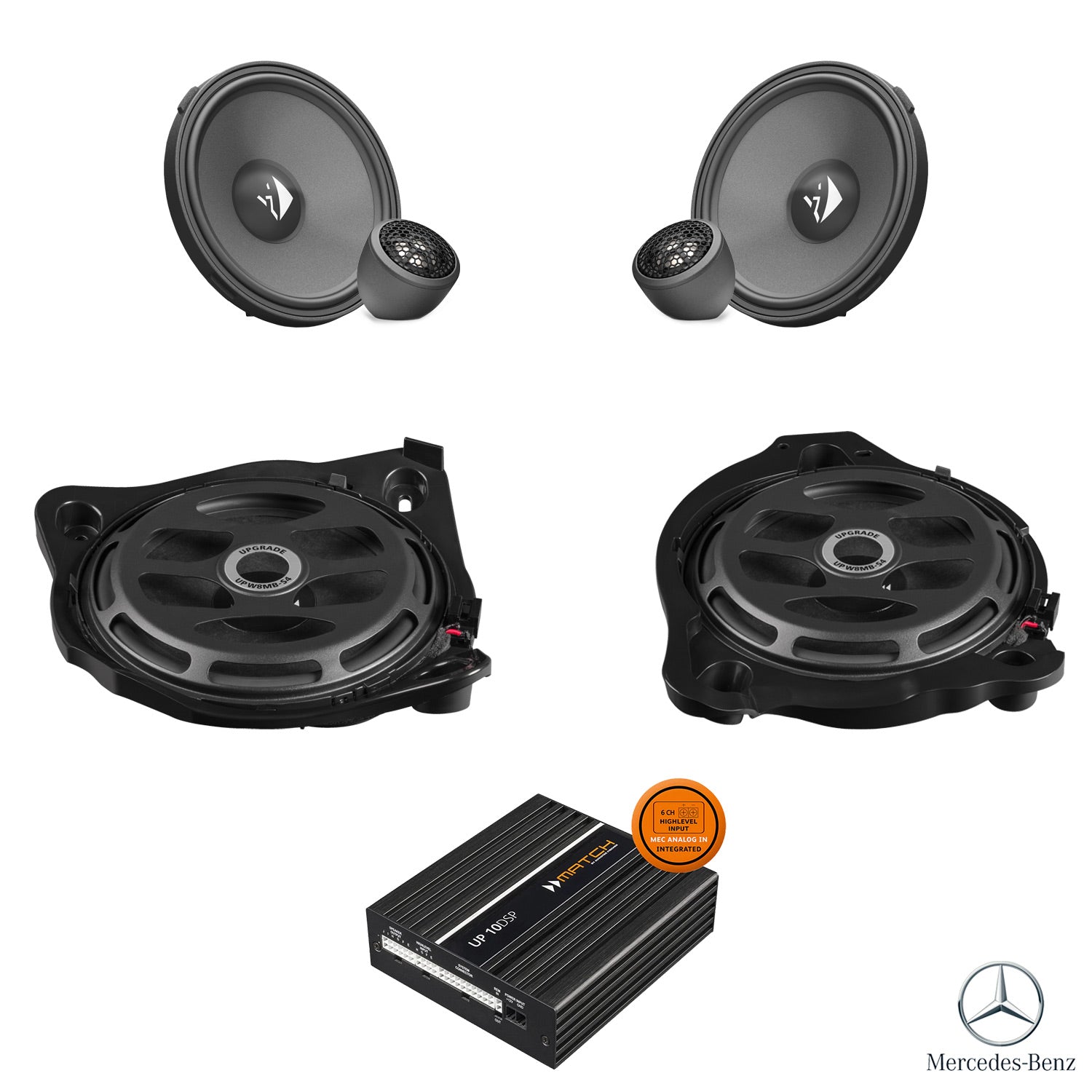 Mercedes GLC X253 (Facelift with MBUX) Burmester - Front Speaker & Sub DSP Amplified Package | HELIX Ci3