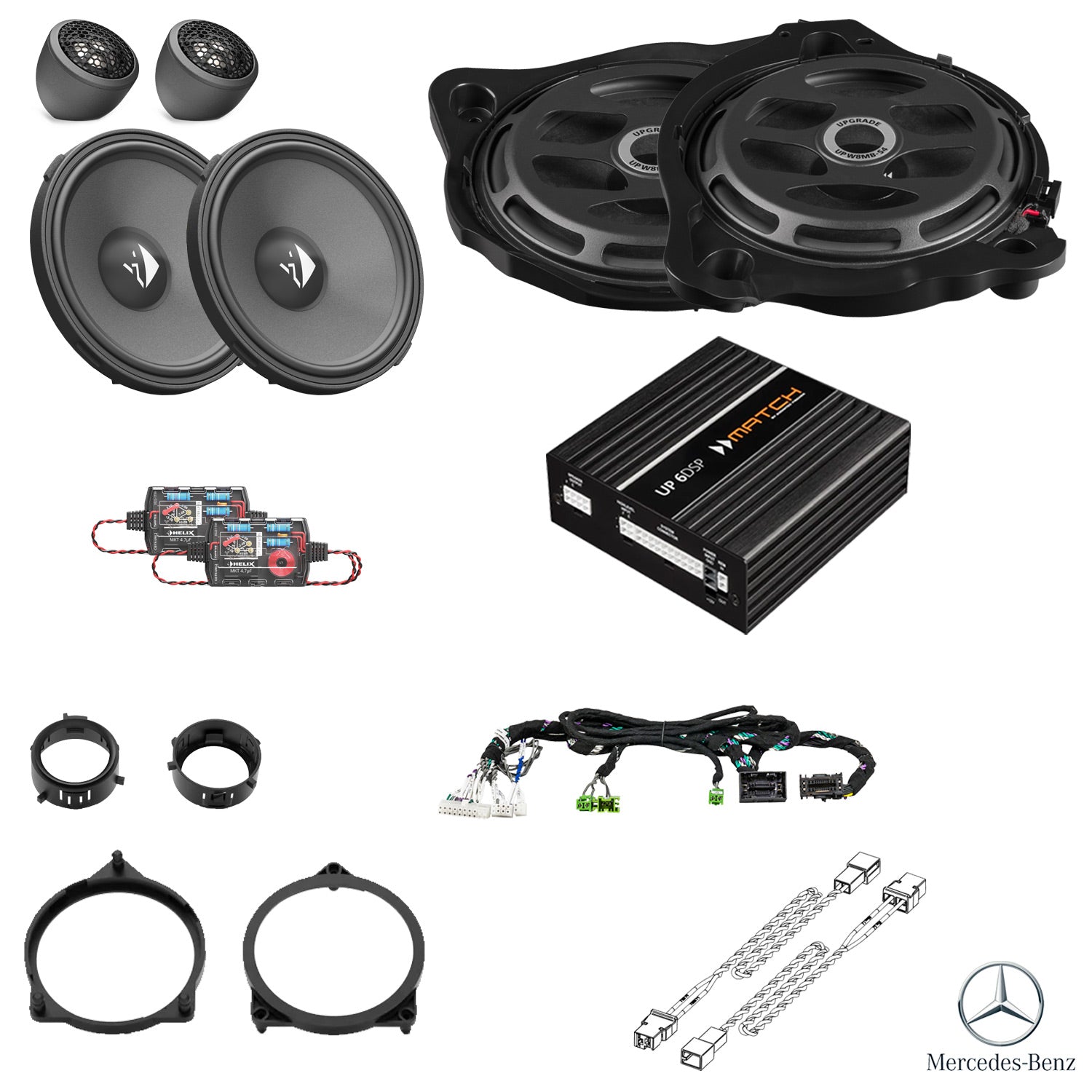 Mercedes E-Class W213 Facelift - Front Speaker & Subwoofer DSP Amplified Package | HELIX Ci3