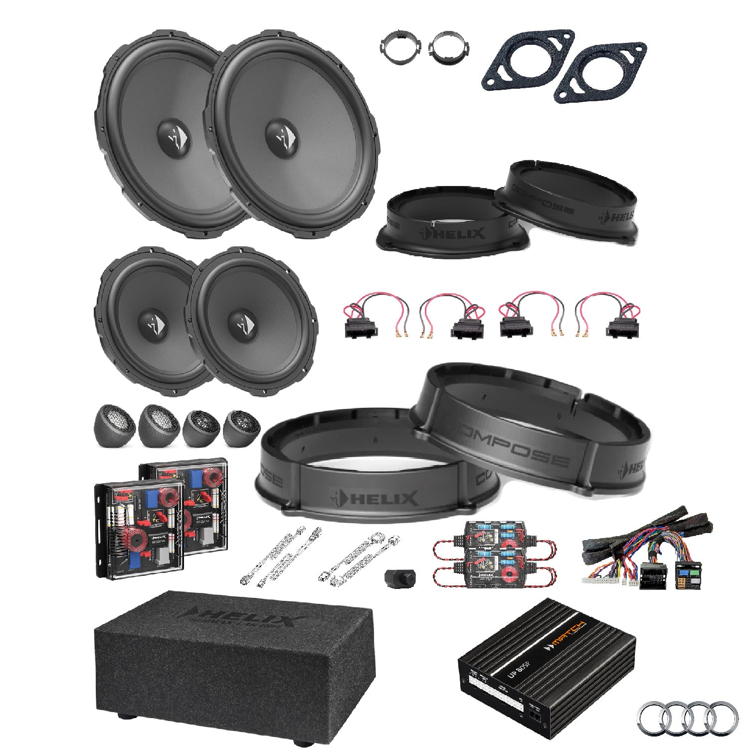 Audi A4 B9 AudiSound - Speaker & Subwoofer DSP Amlified Package | HELIX Ci3/Ci5