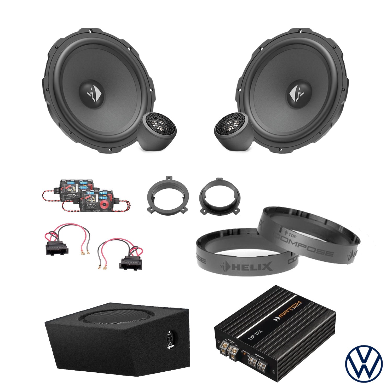VW T6.1 - Front Speaker DSP Amplified Package | HELIX Ci3