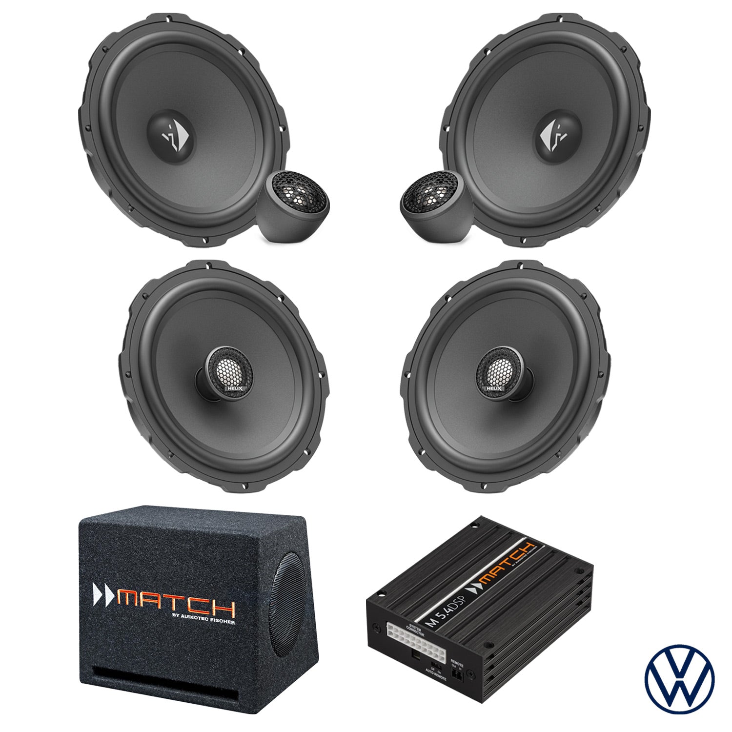 VW Tiguan - Speaker & Subwoofer DSP Amplified Package | HELIX Ci3
