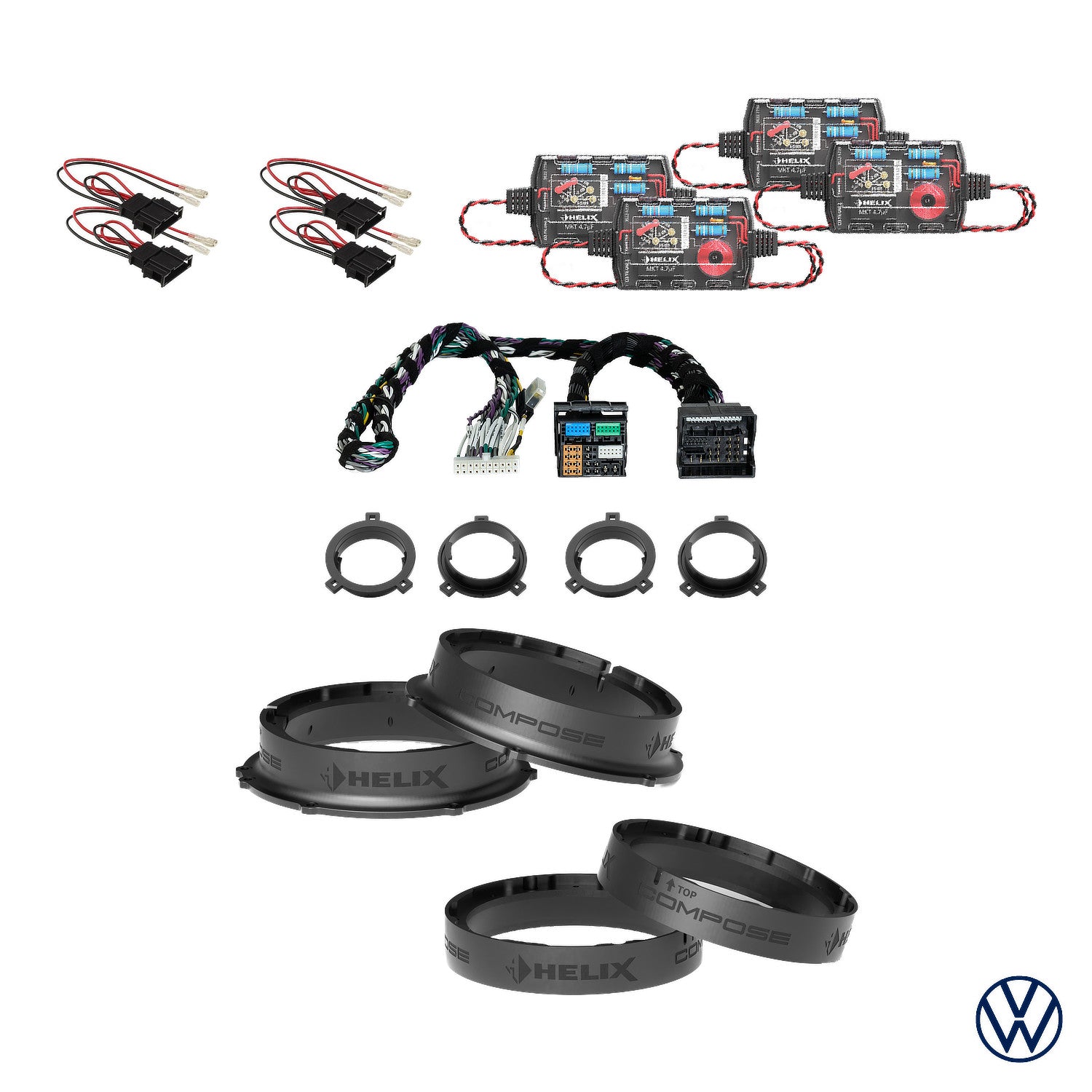 VW Tiguan - Speaker & Subwoofer DSP Amplified Package 2 | HELIX Ci3