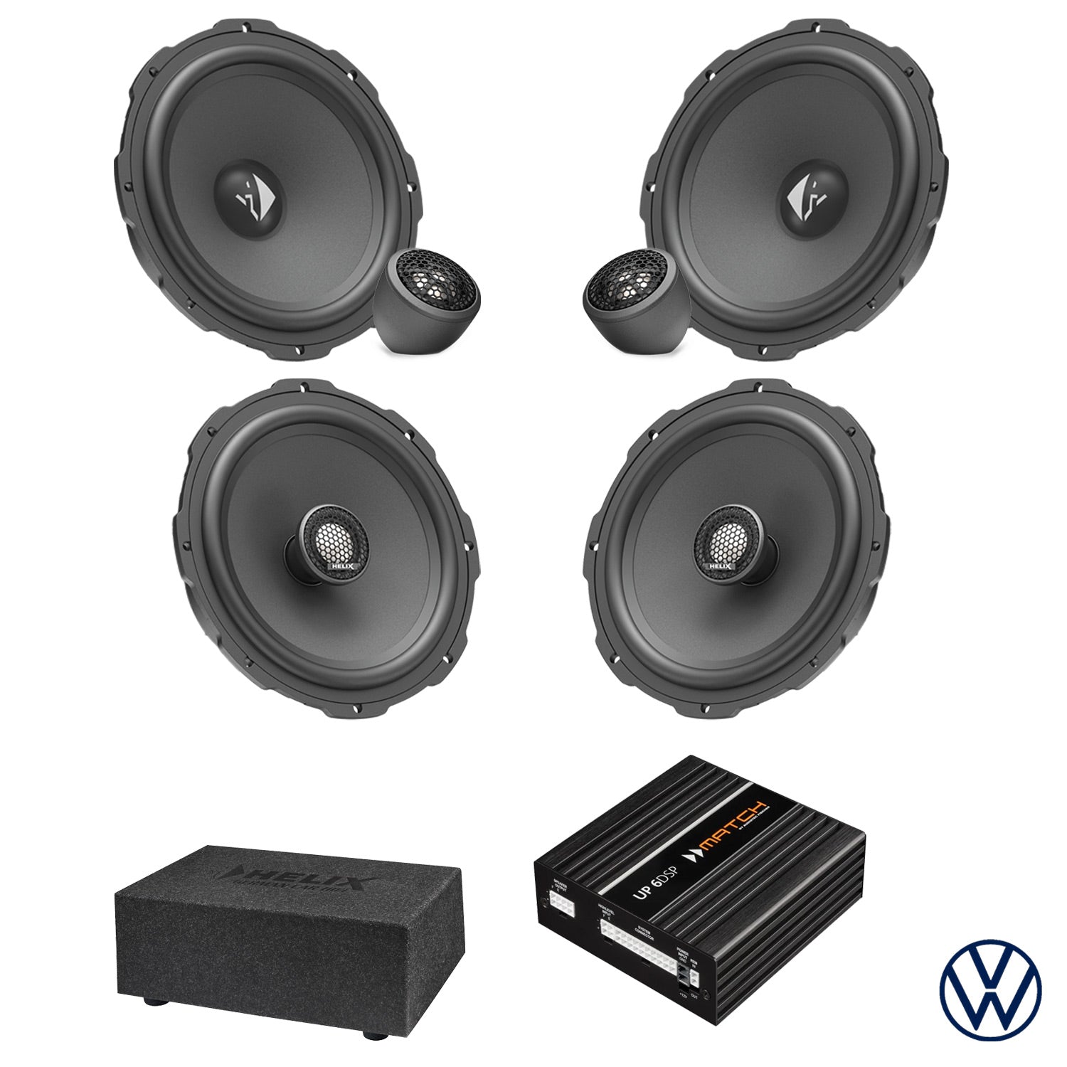 VW Tiguan - Speaker & Subwoofer DSP Amplified Package 2 | HELIX Ci3