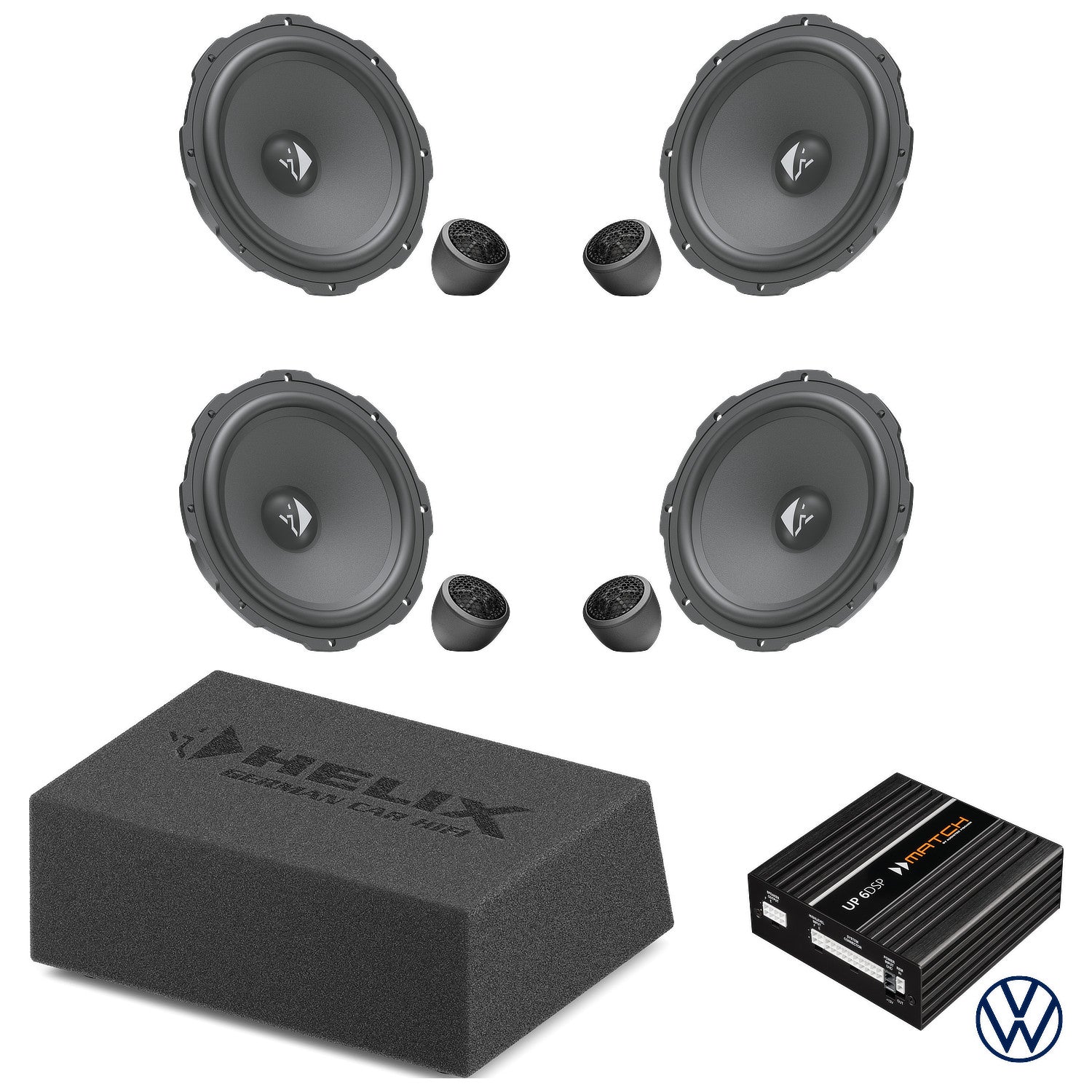 VW Tiguan - Speaker & Subwoofer DSP Amplified Package 2 | HELIX Ci3