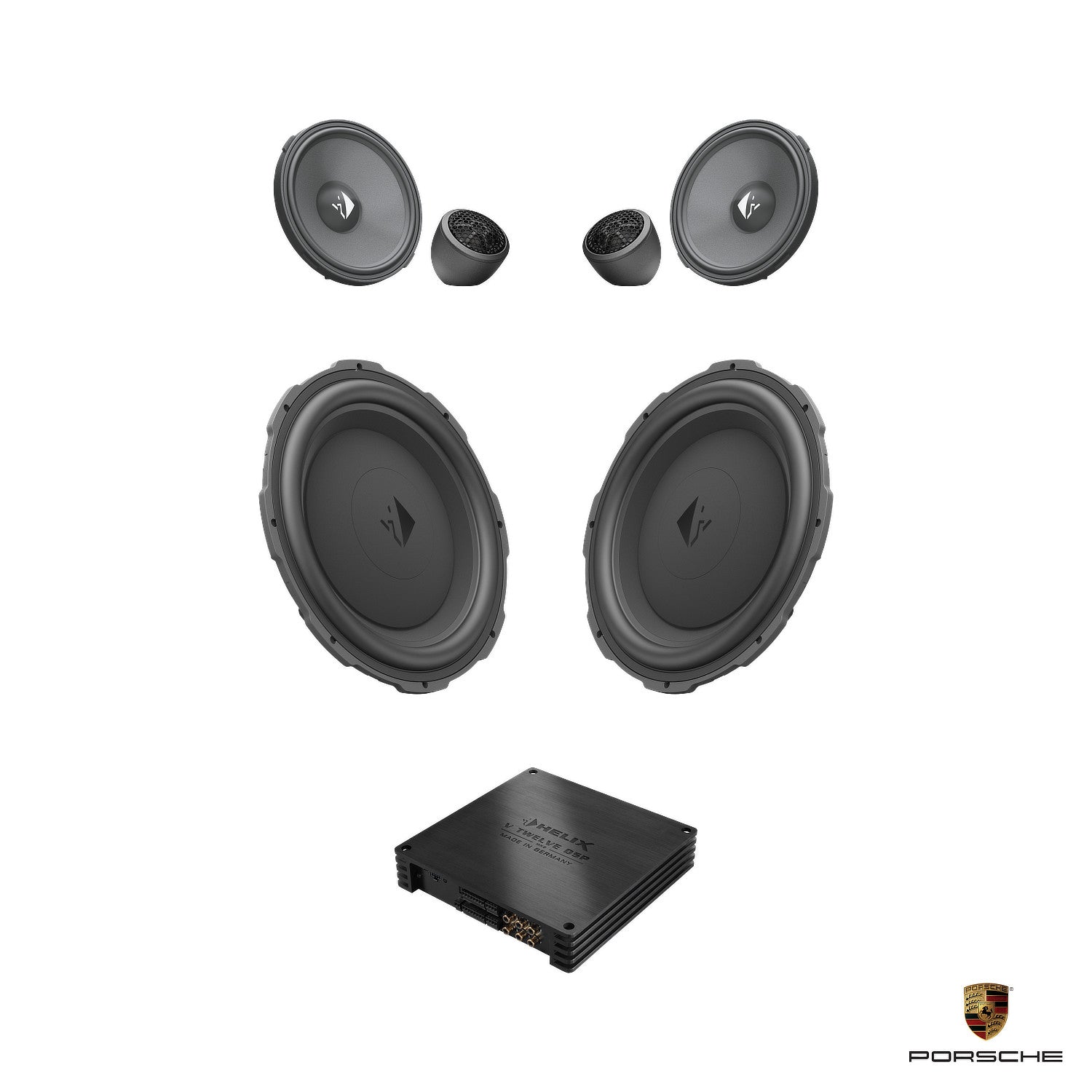 Porsche Taycan BOSE - Front Speaker DSP Amplified Package (Extra Bass) | HELIX Ci3/Ci5