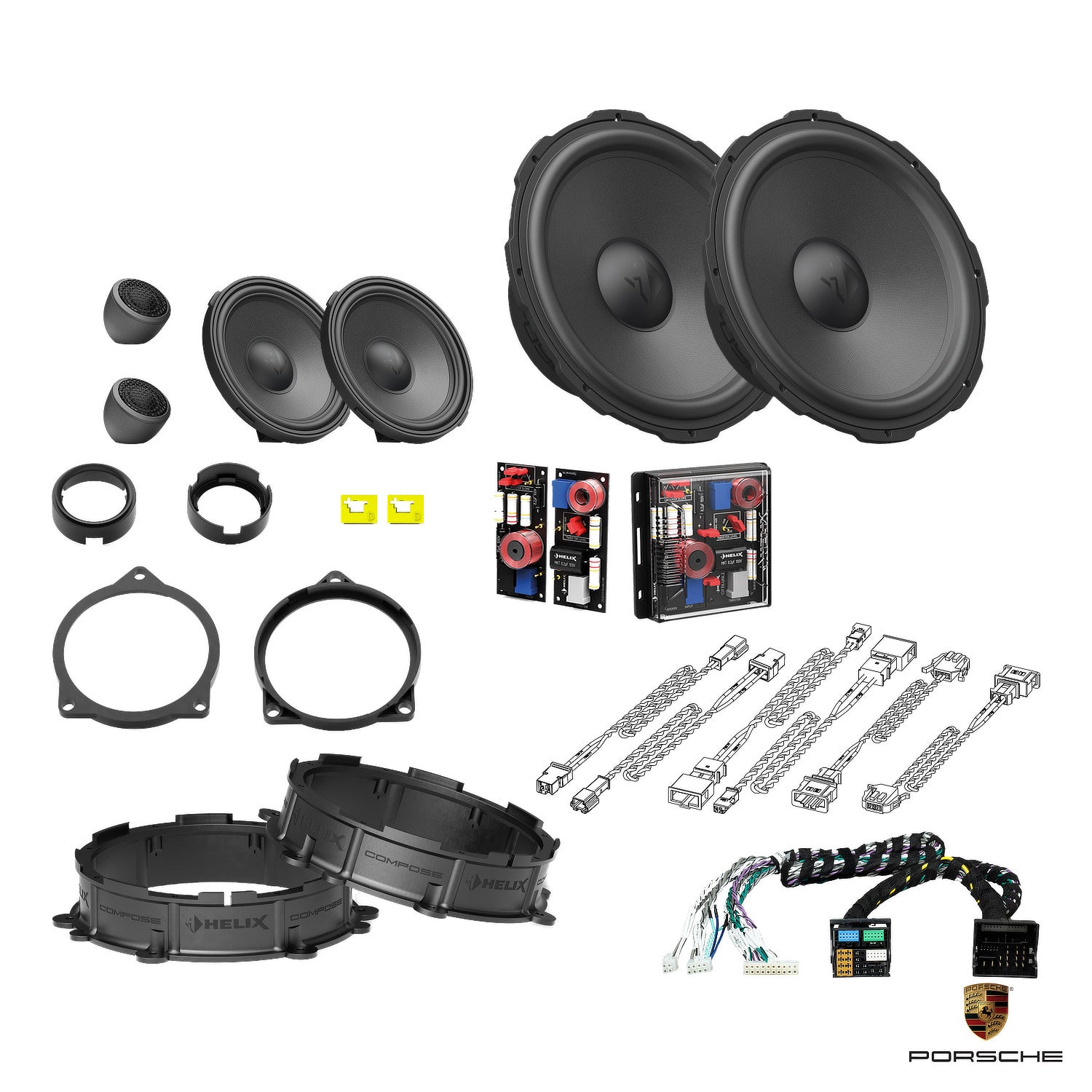 Porsche Taycan - Front Speaker DSP Amplified Package | HELIX Ci7