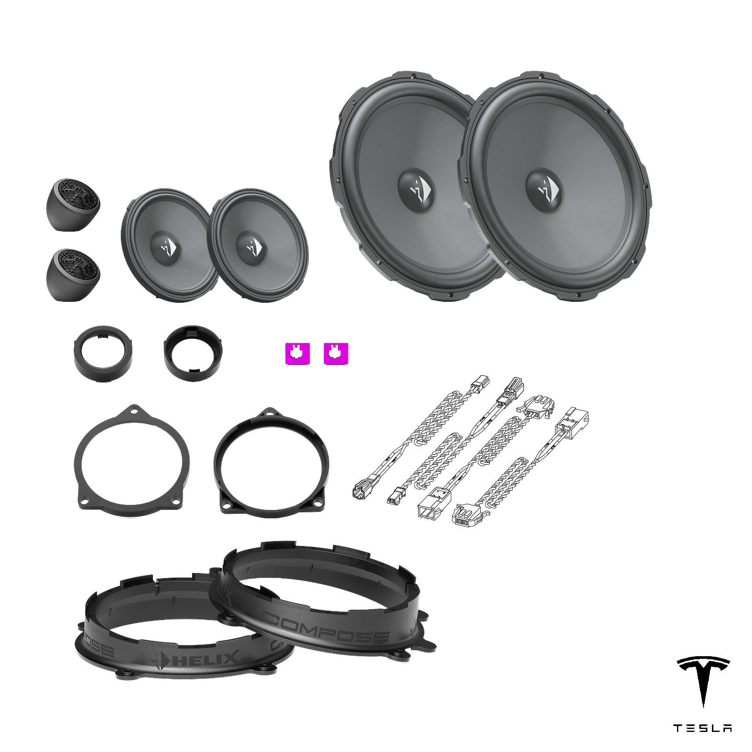 Tesla Model 3 LR/Performance Premium Audio - Front Speaker Upgrade Package | HELIX Ci3