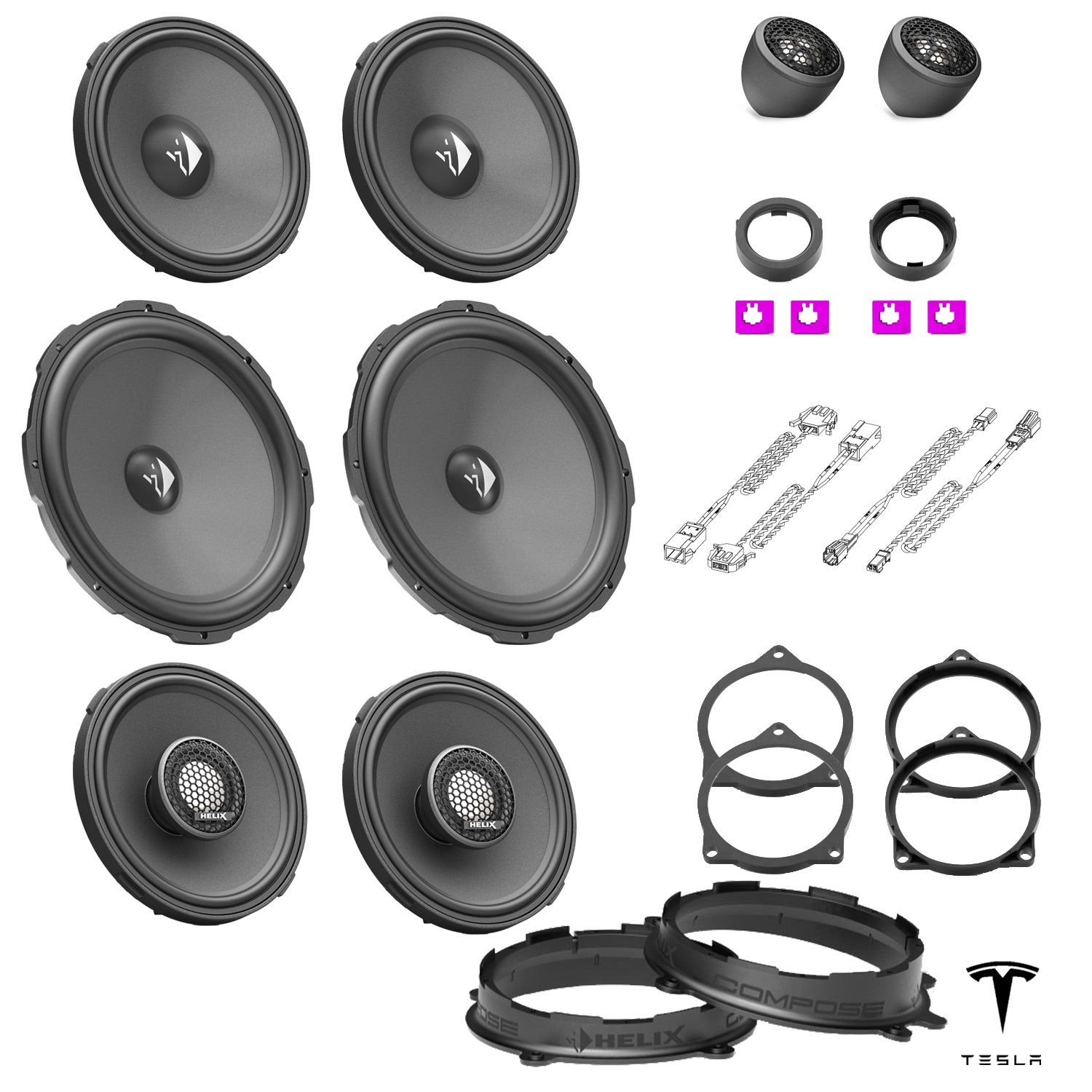 Tesla Model 3 LR/Performance Premium Audio - Speaker Upgrade Package | HELIX Ci3