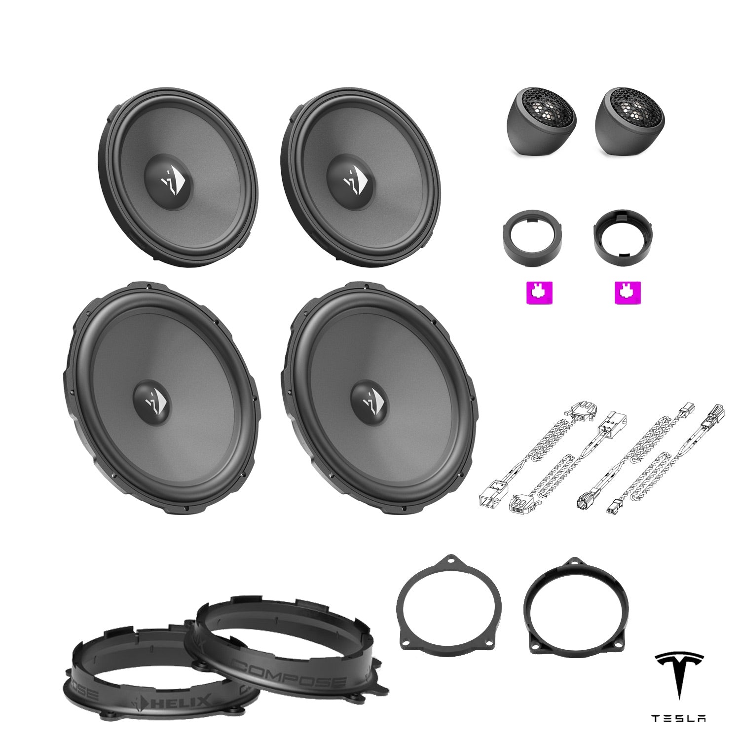 Tesla Model Y LR/Performance Premium Audio - Front Speaker Upgrade Package | HELIX Ci3