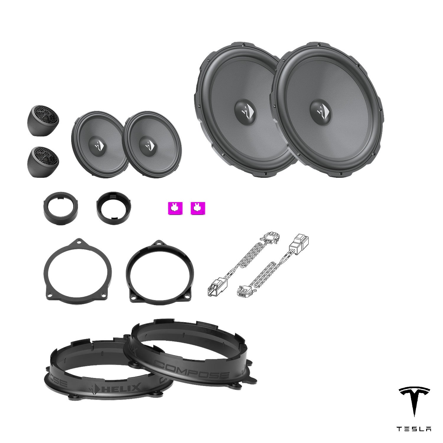 Tesla Model Y LR/Performance Premium Audio - Front Speaker Upgrade Package | HELIX Ci3