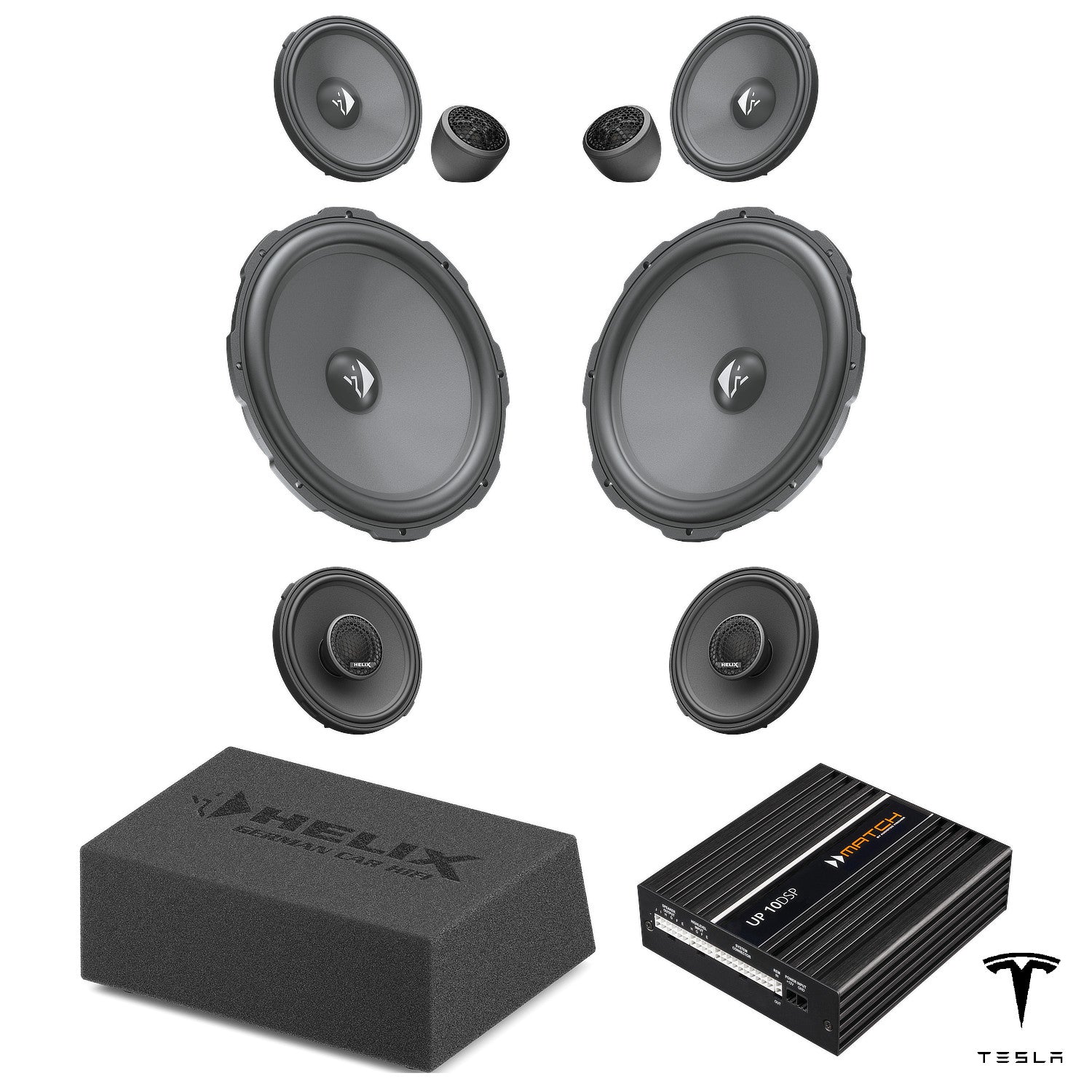 Tesla Model 3 SR/SR+ (Intel Chipsatz) - Speaker & Subwoofer DSP Amplified Upgrade Package | HELIX Ci3