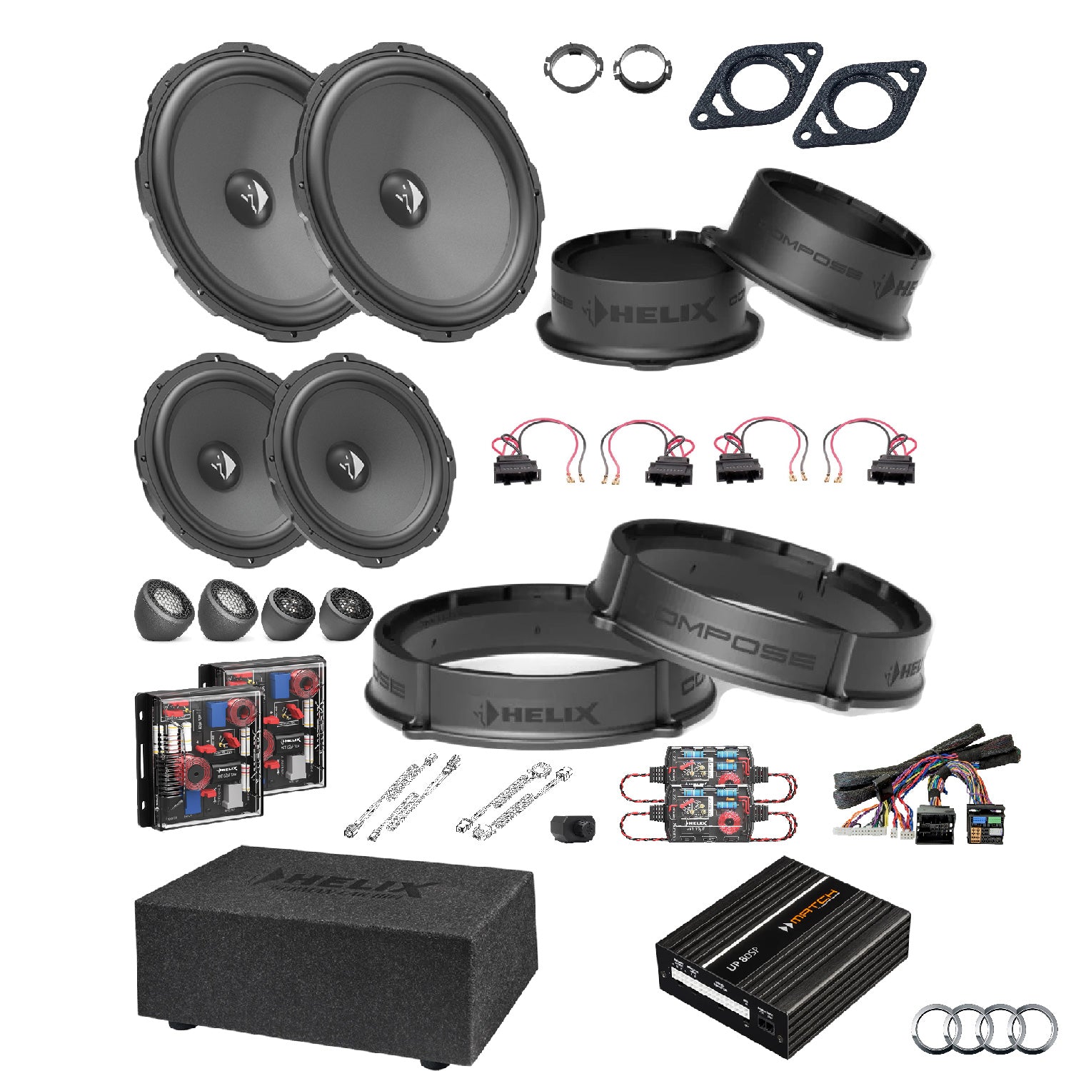 Audi Q5 FY AudiSound - Speaker & Subwoofer DSP Amlified Package | HELIX Ci3/Ci5