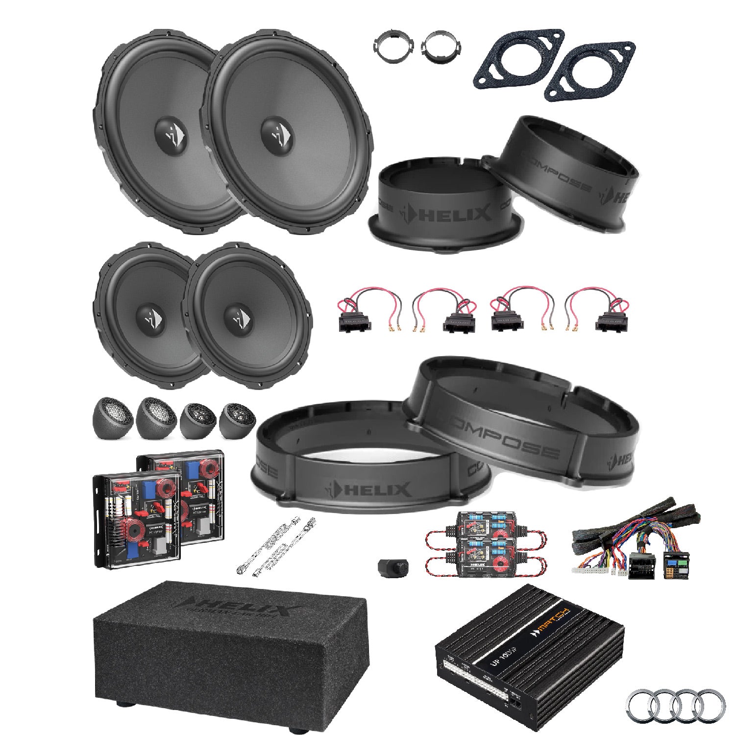 Audi Q5 FY AudiSound - Active Speaker & Subwoofer DSP Amlified Package | HELIX Ci3/Ci5