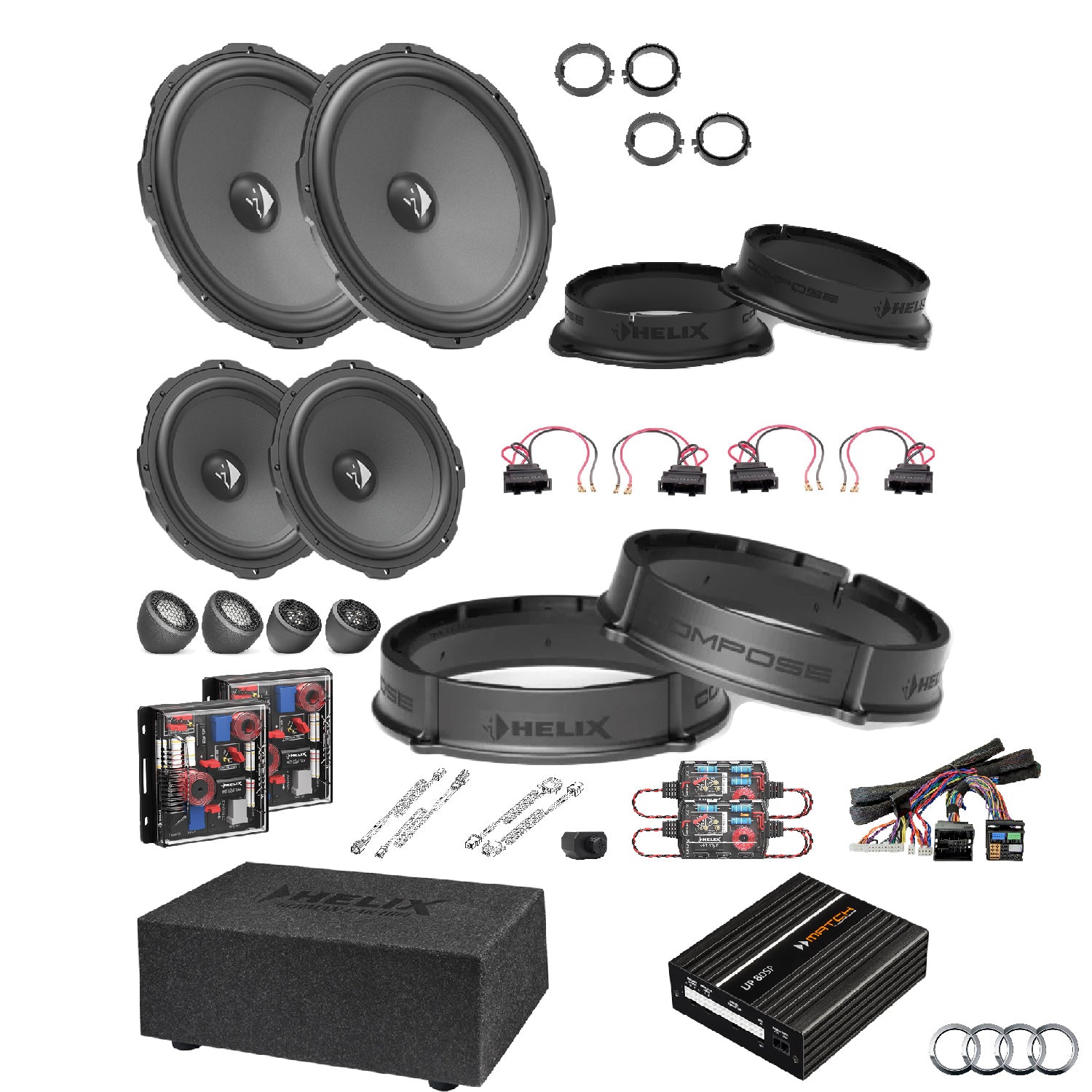 Audi Q2 GA AudiSound - Speaker & Subwoofer DSP Amlified Package | HELIX Ci3/Ci5
