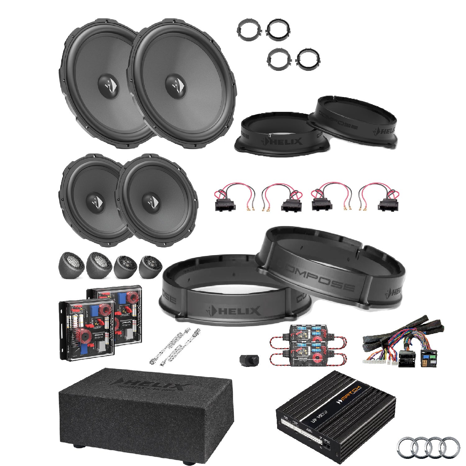 Audi Q2 GA AudiSound - Active Speaker & Subwoofer DSP Amlified Package | HELIX Ci3/Ci5
