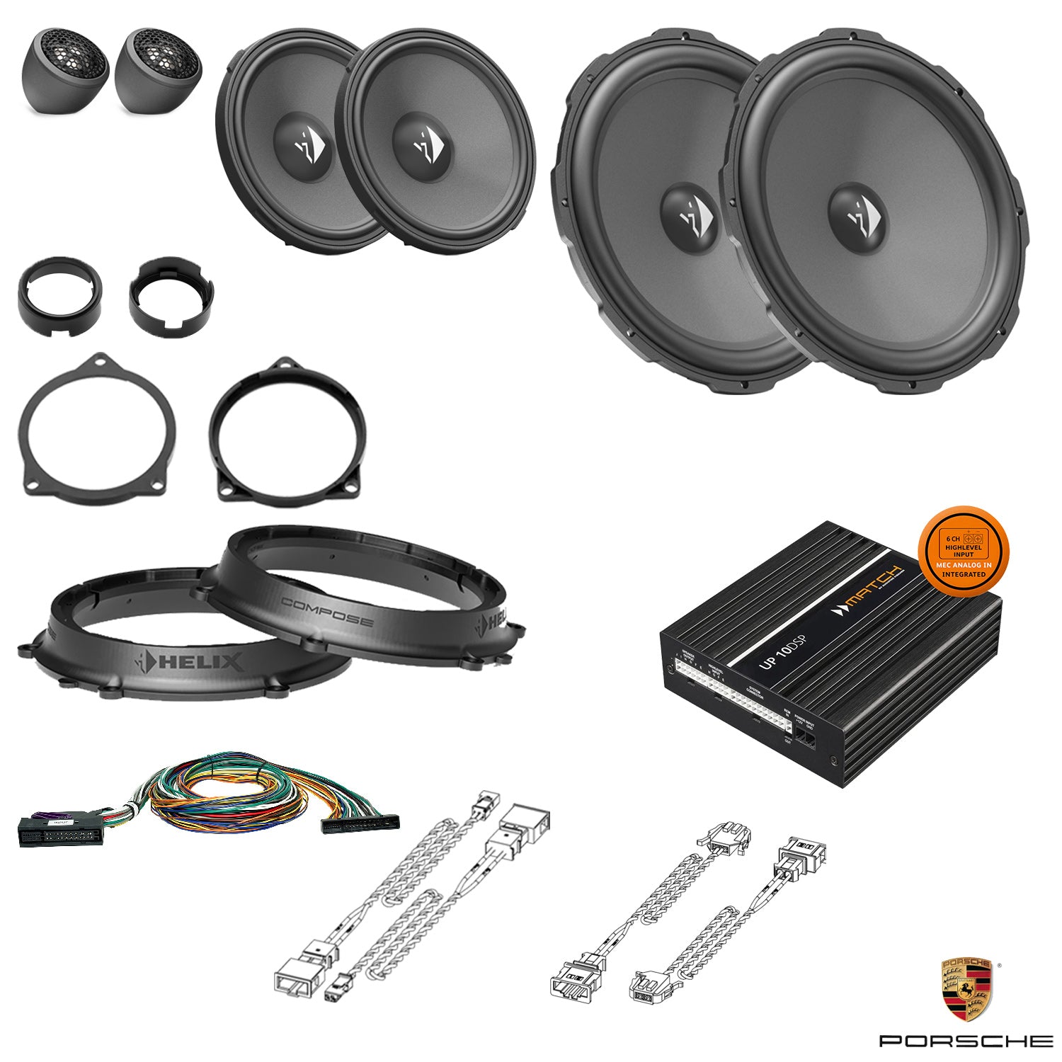 Porsche 911 (992) BOSE - Front Speaker DSP Amplified Package 2 | HELIX Ci3