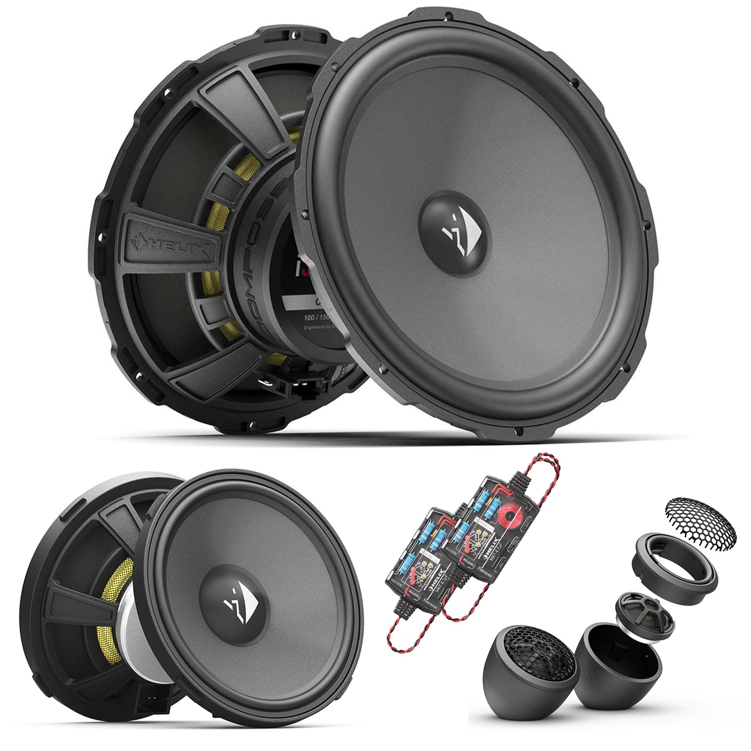 HELIX Ci3 8" 3-Way Active - Component Speaker Set, FlexMount | 3Ω