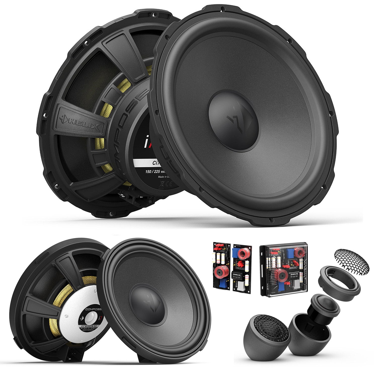 HELIX Ci7 8" 3-Way - High-End Component Speaker Set, FlexMount | 3Ω