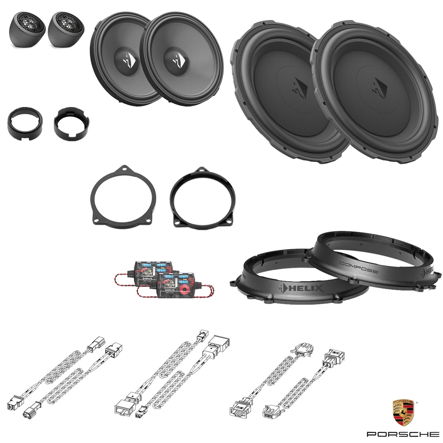 Porsche 911 (991/992) - Front Speaker Upgrade Package (Extra Bass) | HELIX Ci3/Ci5