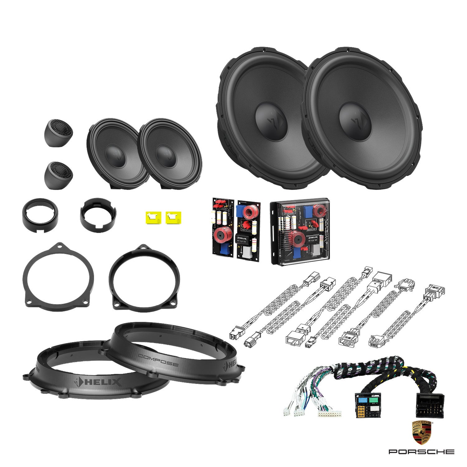 Porsche Boxster (982/718) - Front Speaker DSP Amplified Package | HELIX Ci7