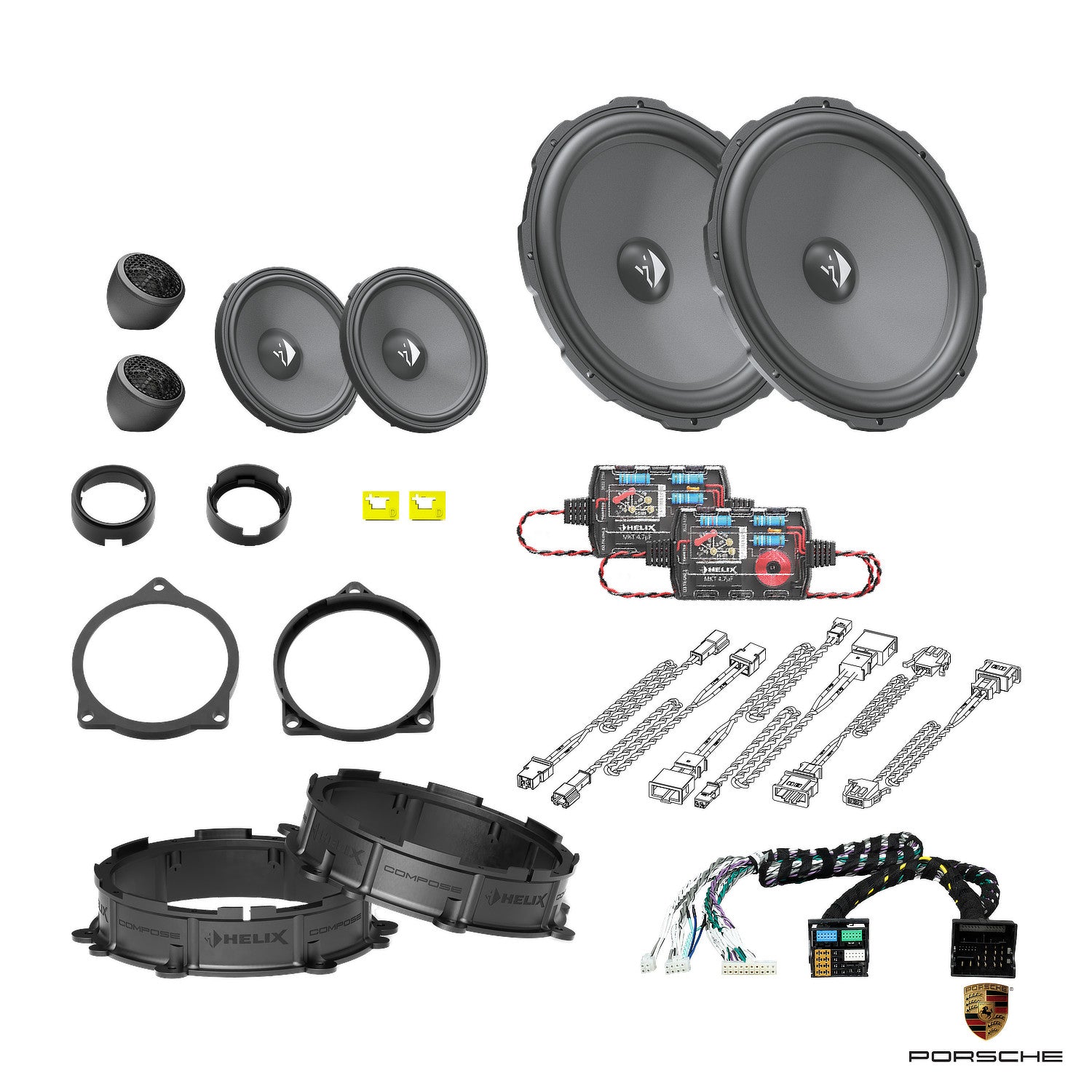 Porsche Boxster (982/718) - Front Speaker DSP Amplified Package | HELIX Ci3