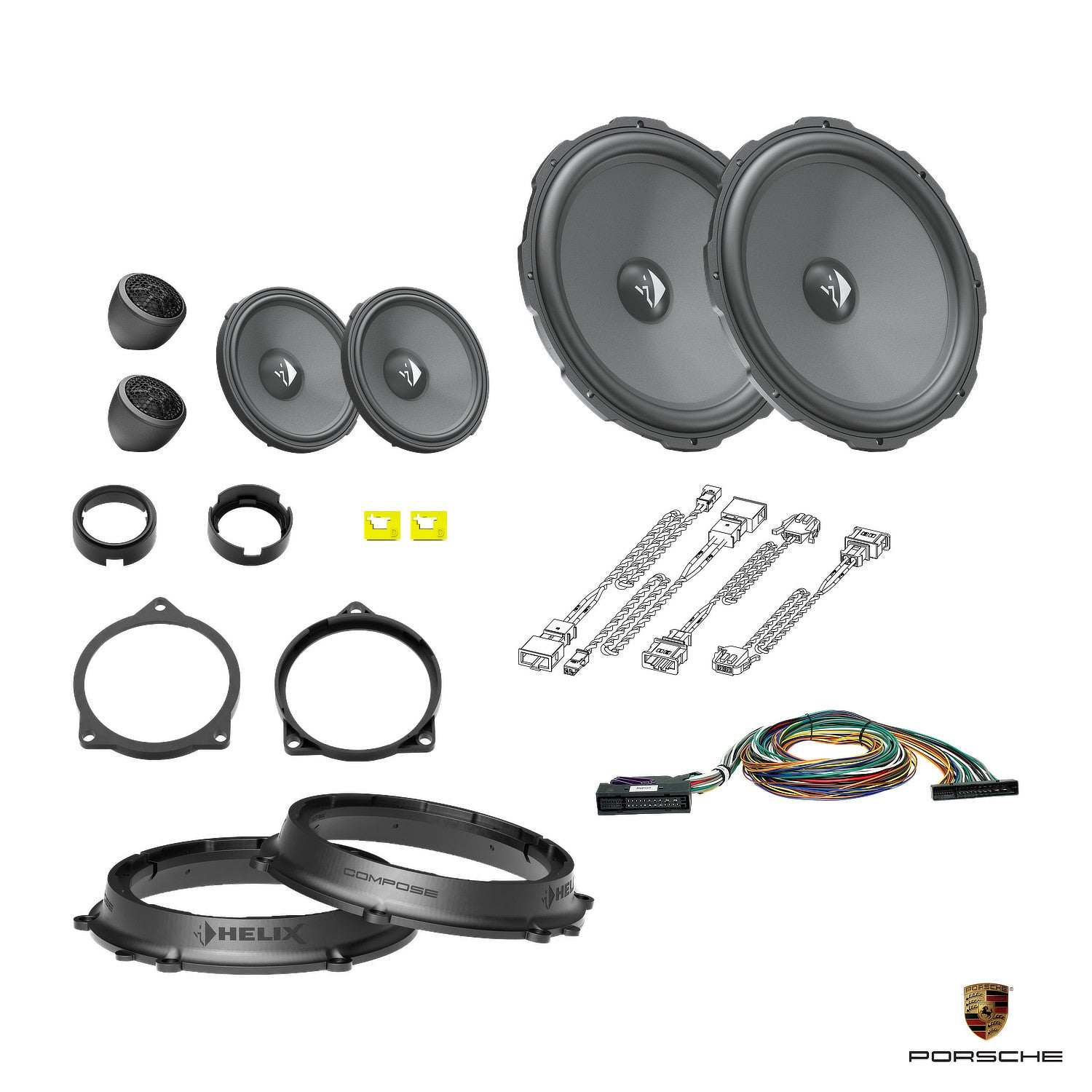 Porsche Boxster (982/718) BOSE - Front Speaker DSP Amplified Package | HELIX Ci3
