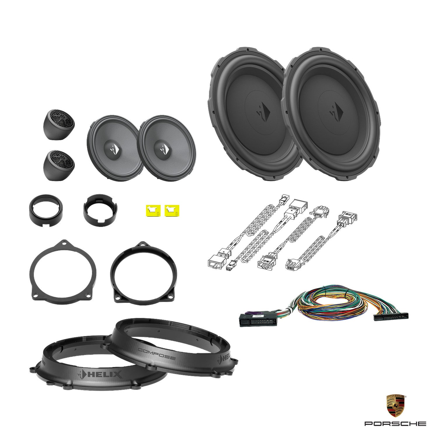 Porsche Cayenne 9YA (536) BOSE - Front Speaker DSP Amplified Package (Extra Bass) | HELIX Ci3/Ci5