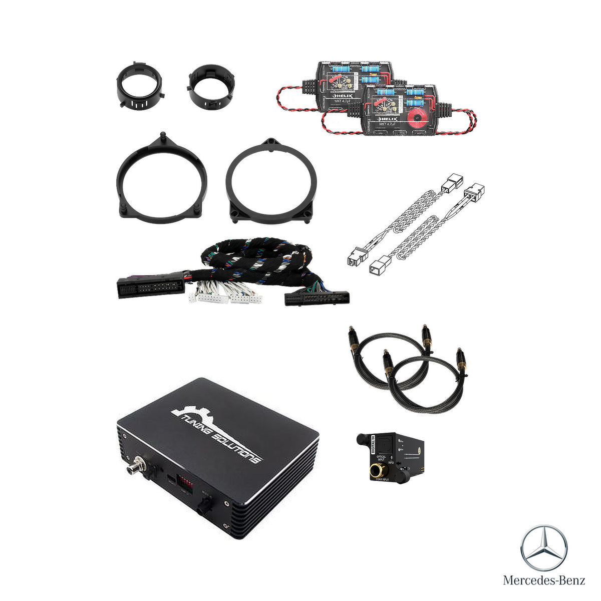 Mercedes GLC X253 (Facelift with MBUX) Burmester - Digital to Toslink Converter + DSP Amp & Speaker & Subwoofer Package | HELIX Ci3