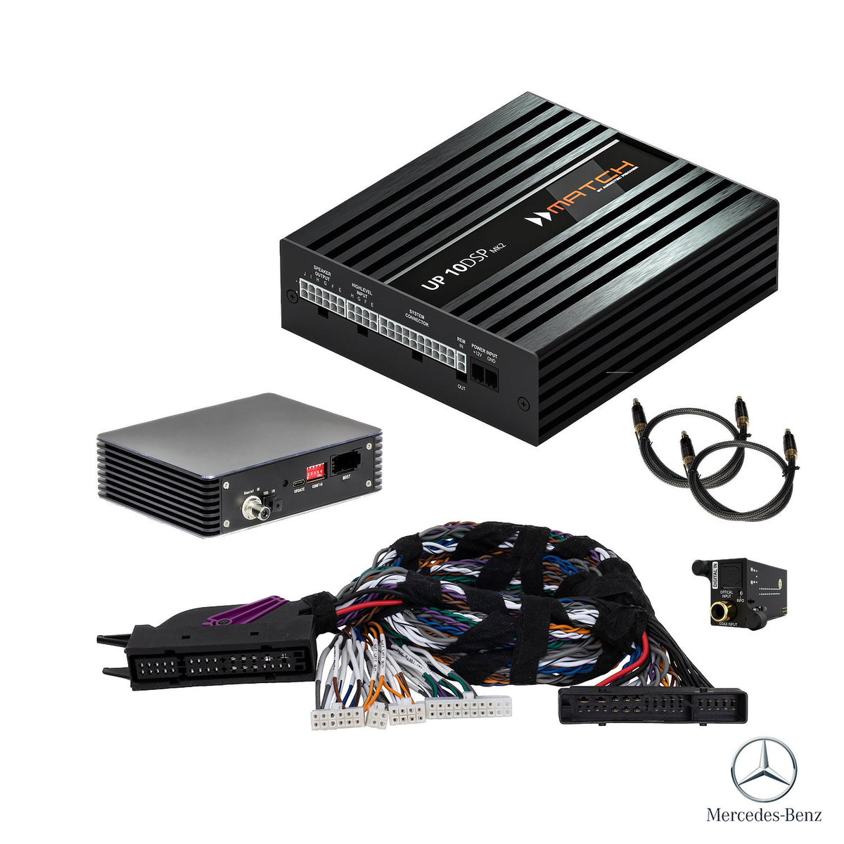 Mercedes C/GLC/E/G/S/Vito (-2019) Burmester - DSP Amplifier + PnP Harness | MATCH UP 10DSP