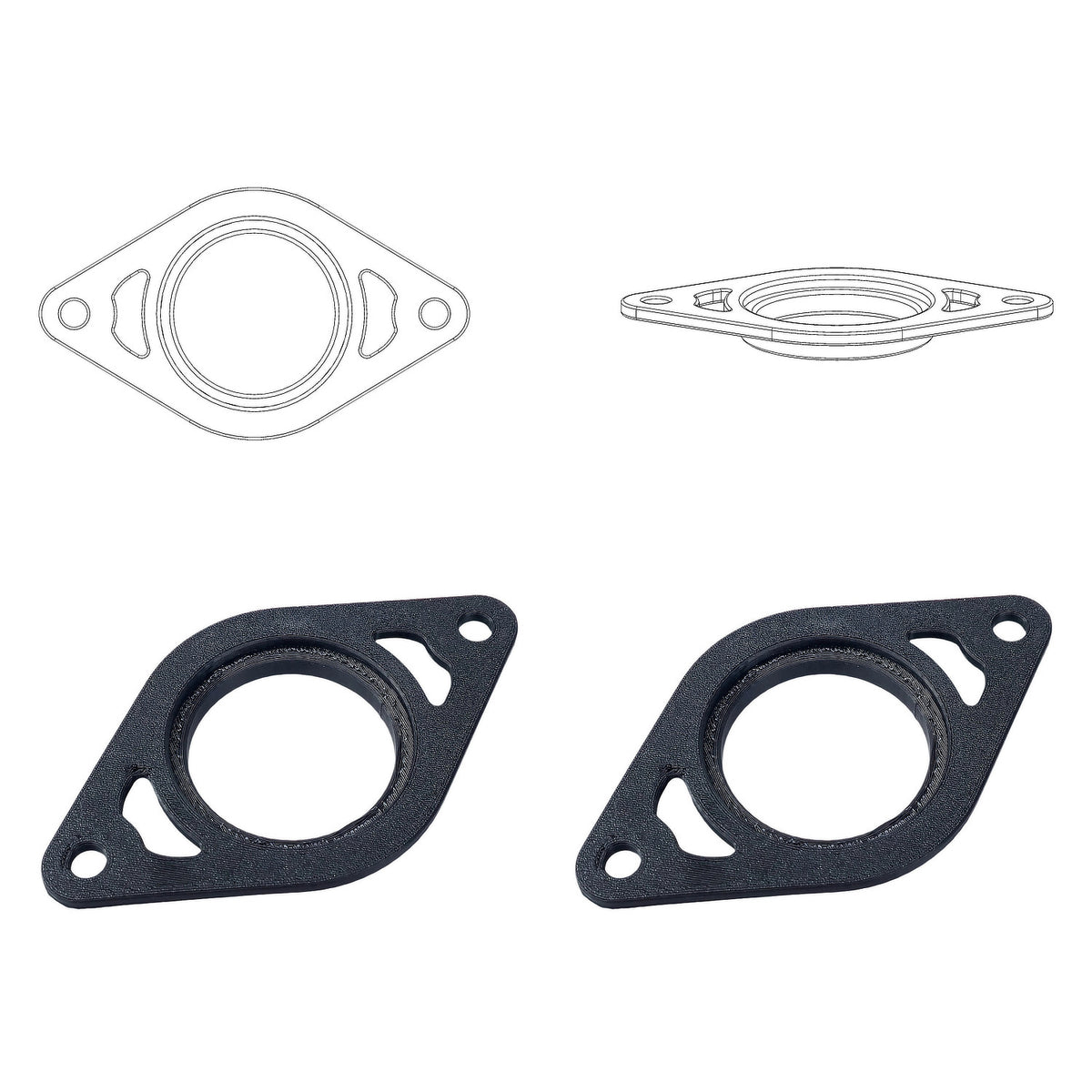 ST-3D SOUNDTECH FlexMount 25 - 1" 3D Printed Speaker Adapter | Pair
