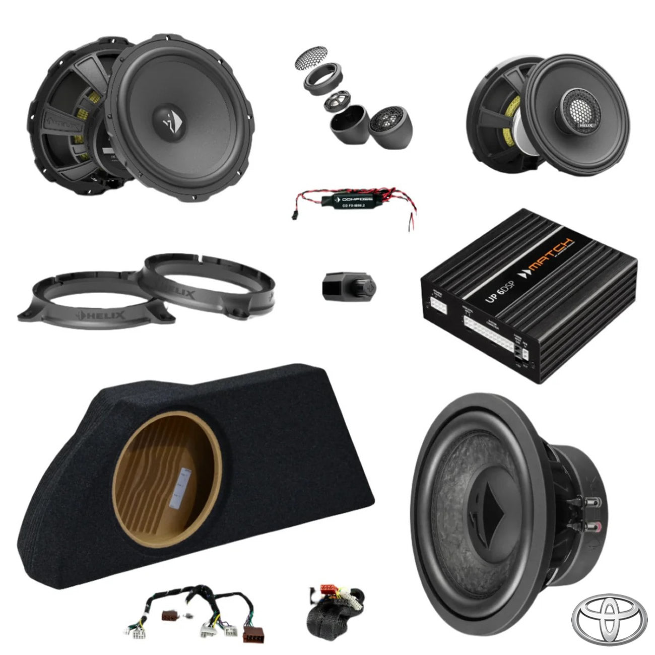 Toyota GT86, GR86 - Speaker & Left-Side Subwoofer DSP Amplified Package | HELIX Ci3