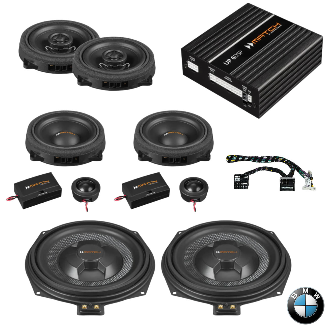 BMW Basic Sound F Gen - Speaker & Subwoofer DSP Amplified Upgrade Package | MATCH UP PnP (tweeter pods required)