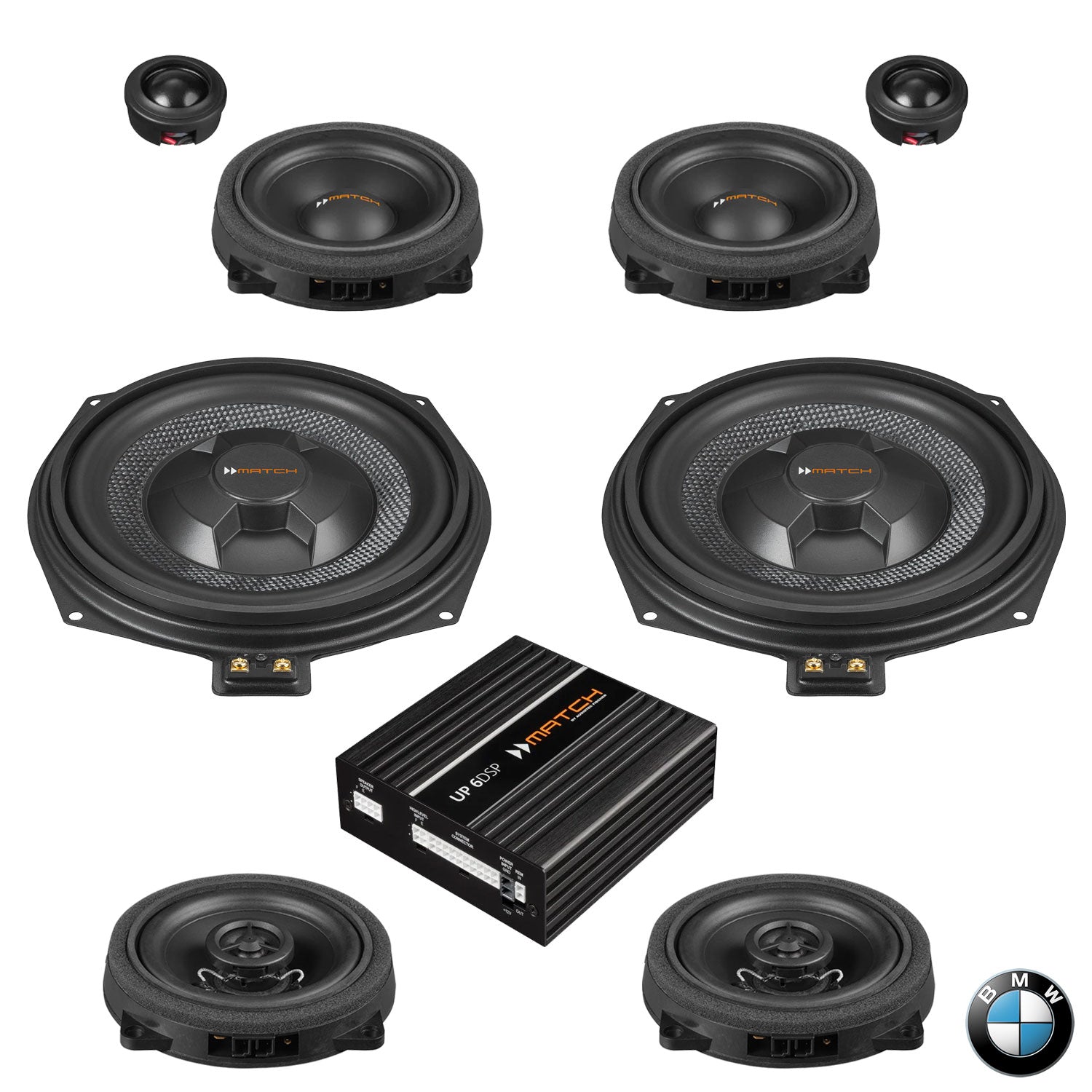 BMW Basic Sound F Gen - Speaker & Subwoofer DSP Amplified Upgrade Package | MATCH UP PnP (tweeter pods required)