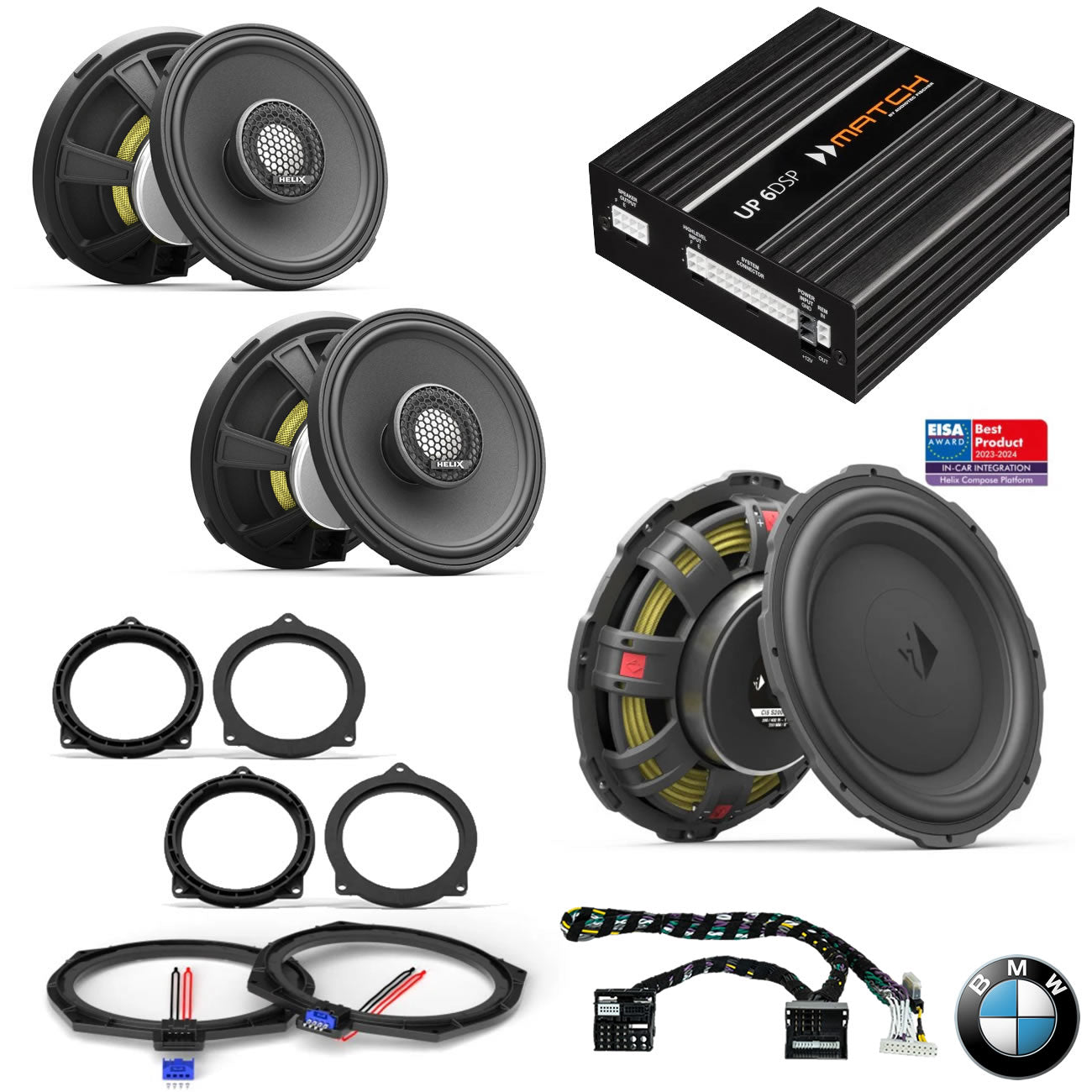 BMW Basic Sound F Gen - Speaker & Subwoofer DSP Amplified Package | HELIX Ci3 / Ci5