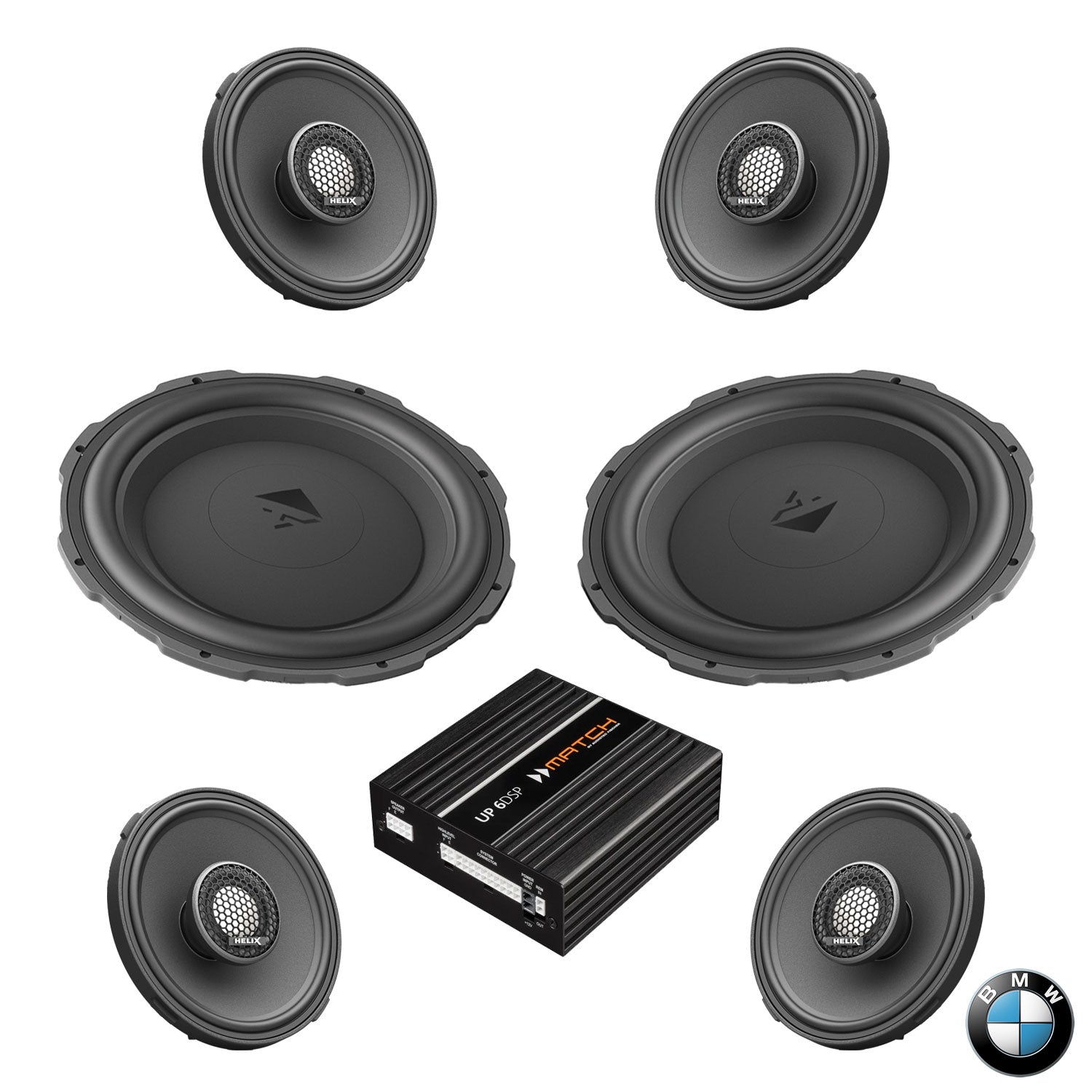 BMW Basic Sound F Gen - Speaker & Subwoofer DSP Amplified Package | HELIX Ci3 / Ci5