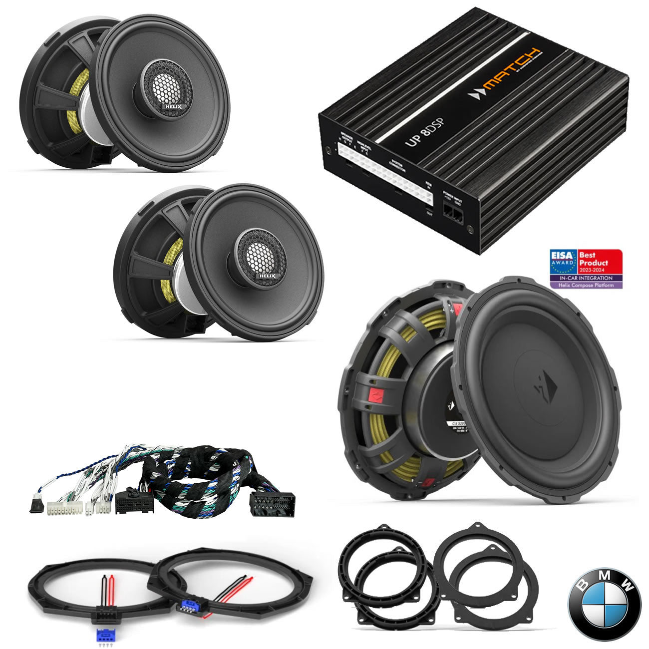 BMW Basic Sound RAM G Gen - Speaker & Subwoofer DSP Amplified Package | HELIX Ci3 / Ci5