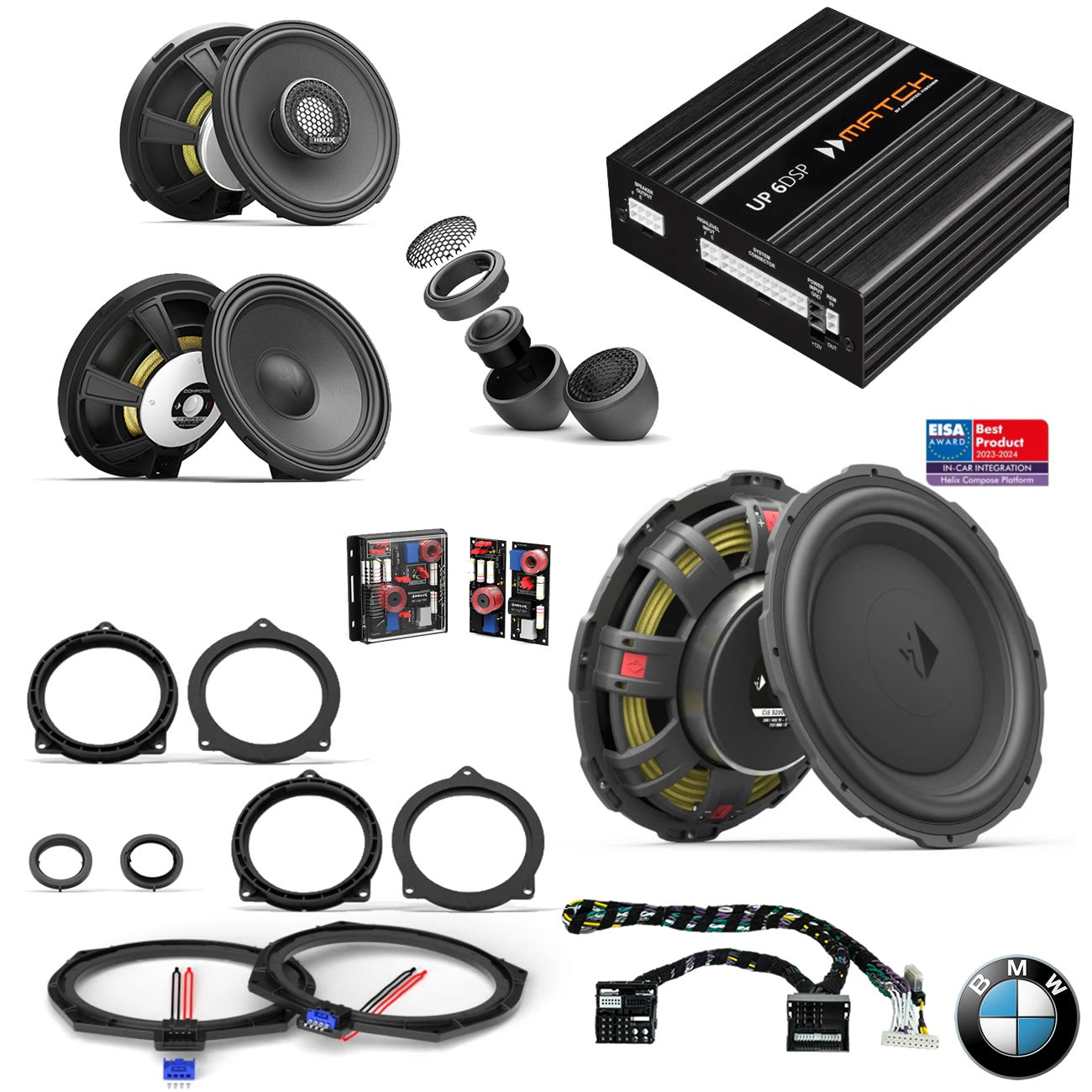 BMW Basic Sound F Gen - Speaker & Subwoofer DSP Amplified Package | HELIX Ci7 / Ci3 / Ci5 (tweeter pods required)
