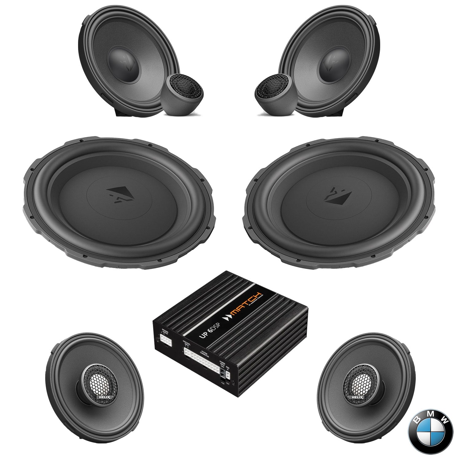 BMW Basic Sound F Gen - Speaker & Subwoofer DSP Amplified Package | HELIX Ci7 / Ci3 / Ci5 (tweeter pods required)