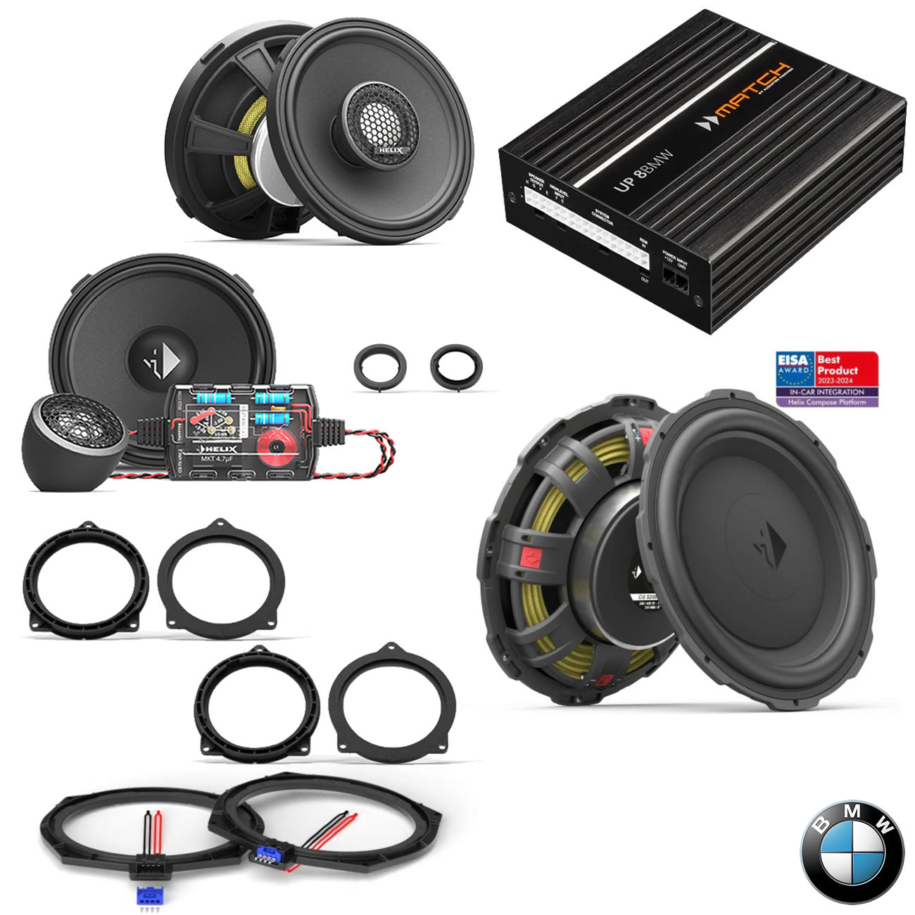 BMW HiFi S0676 F Gen - Speaker & Subwoofer DSP Amplified Package | HELIX Ci3 / Ci5